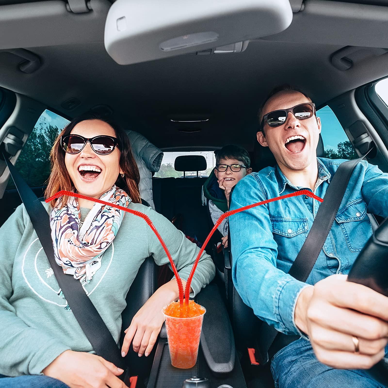 Geiserailie Geiserailie 12 Pieces Flexible Drinking Straws Extra Long Bendy Plastic Straws for Party Camping Limited Mobility Situations Dishwasher(Red, 28 Inches)