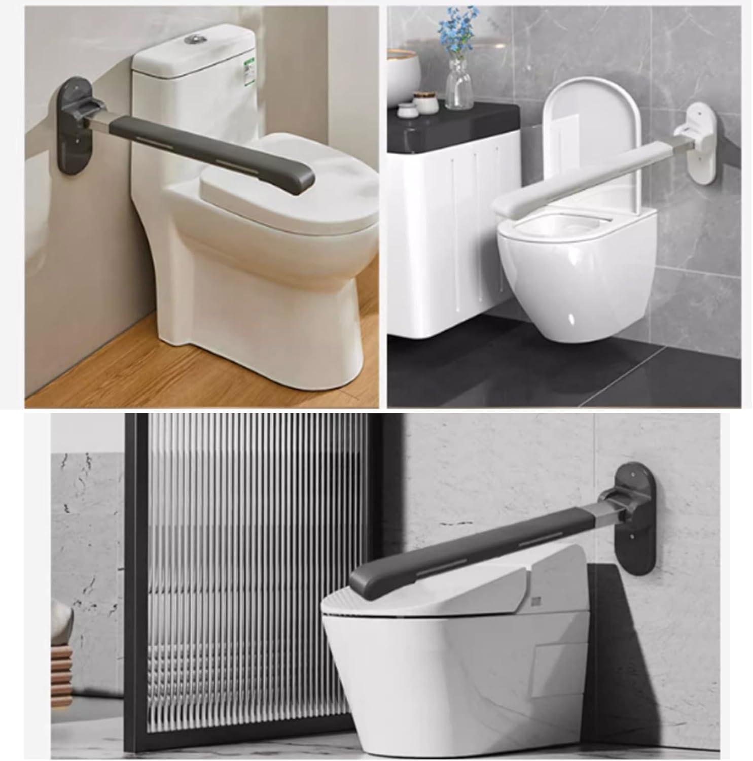DIVIKO Handicapped Bathroom Folding Grab Bar, Handrail Safety Folding Grab bar Bathroom wc Toilet 300kg Load Safety Handrail for Elderly or Pregnant Woman (Color : A)