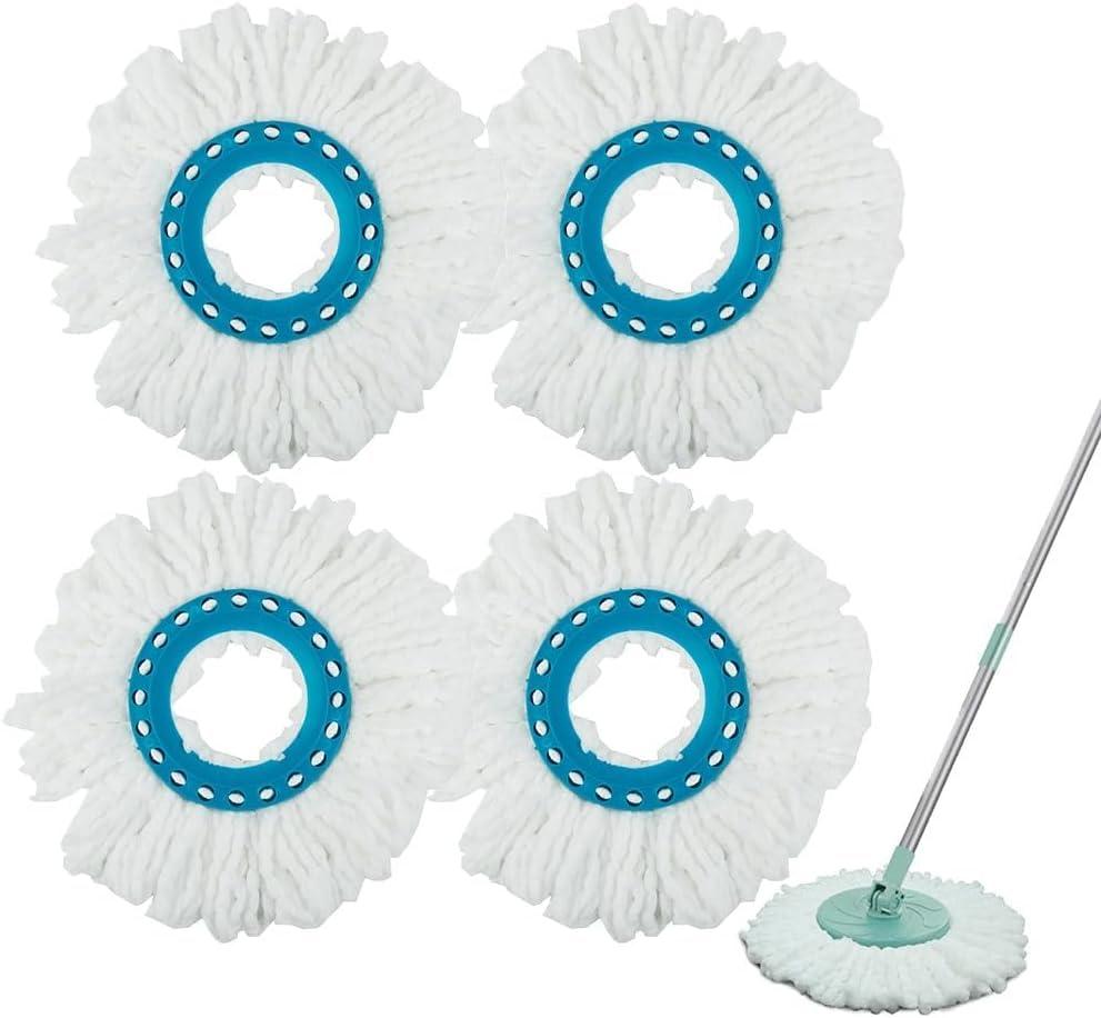 Ameurey Replacement Head Rotating Mop Cloth Set for Leifheit Clean Disc Mop - Pack of 4
