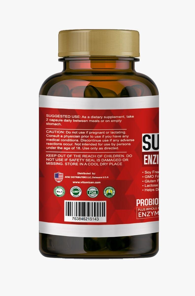 VITAMISAN VITAMISAN Sales Biliares Digestive Enzymes Pancreatin Enzimas Digestivas probiotic and prebiotic 100 caps