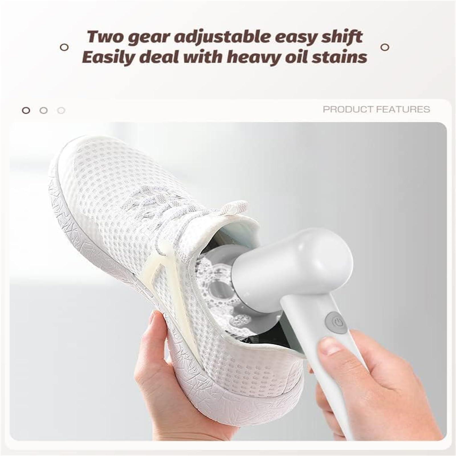 beeto Sinushi Cleaning Brush, sinushi Scrubber, Spin Power Scrubber, Sunoshi Power Spin Scrubber, Electric Brush for Cleaning, Sinushi Cordless Power Spin Scrubber, for Kitchen Bathroom (Color : Black+Whit