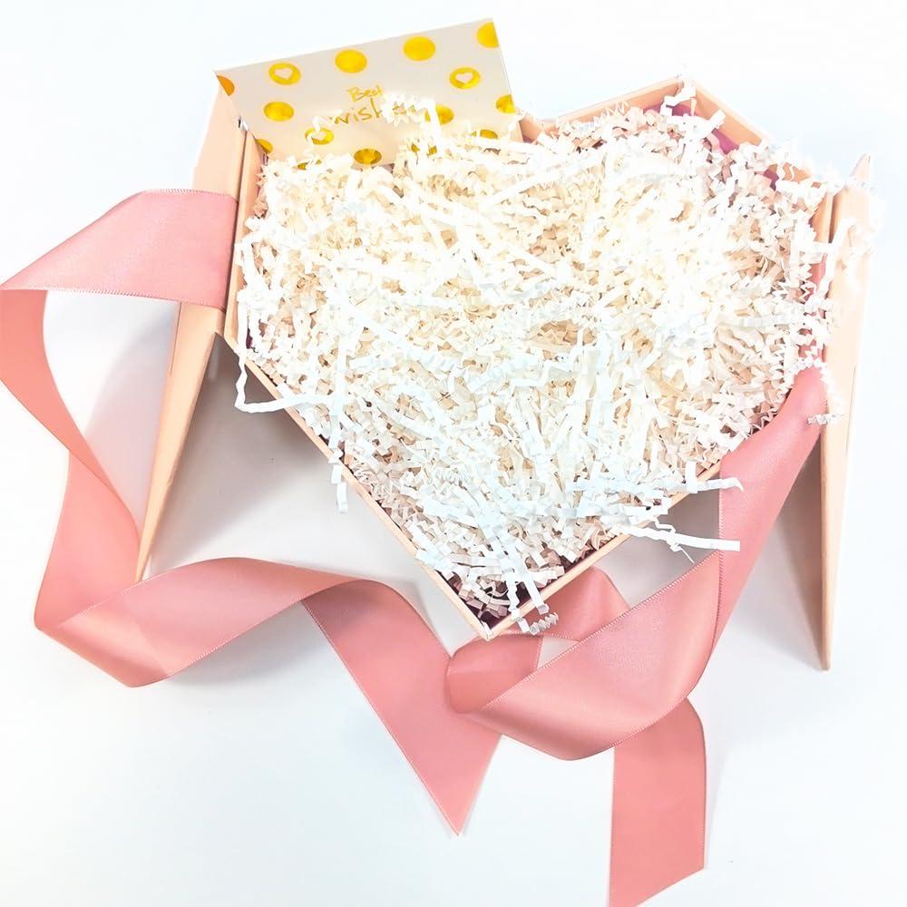 Keoferlo Keoferlo Gift Box Filler 1/2 LB Crinkle Cut Paper Baskets Stuffing White Valentine\'s Day Shredded Paper Grass for Packing Shipping Decorations Boxes Wedding (White)
