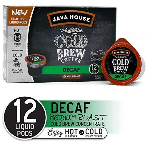 Java House Java House Cold Brew Coffee Concentrate Single Serve Liquid Pods - 1.35 Fluid Ounces Each (Decaf, 12 Count)