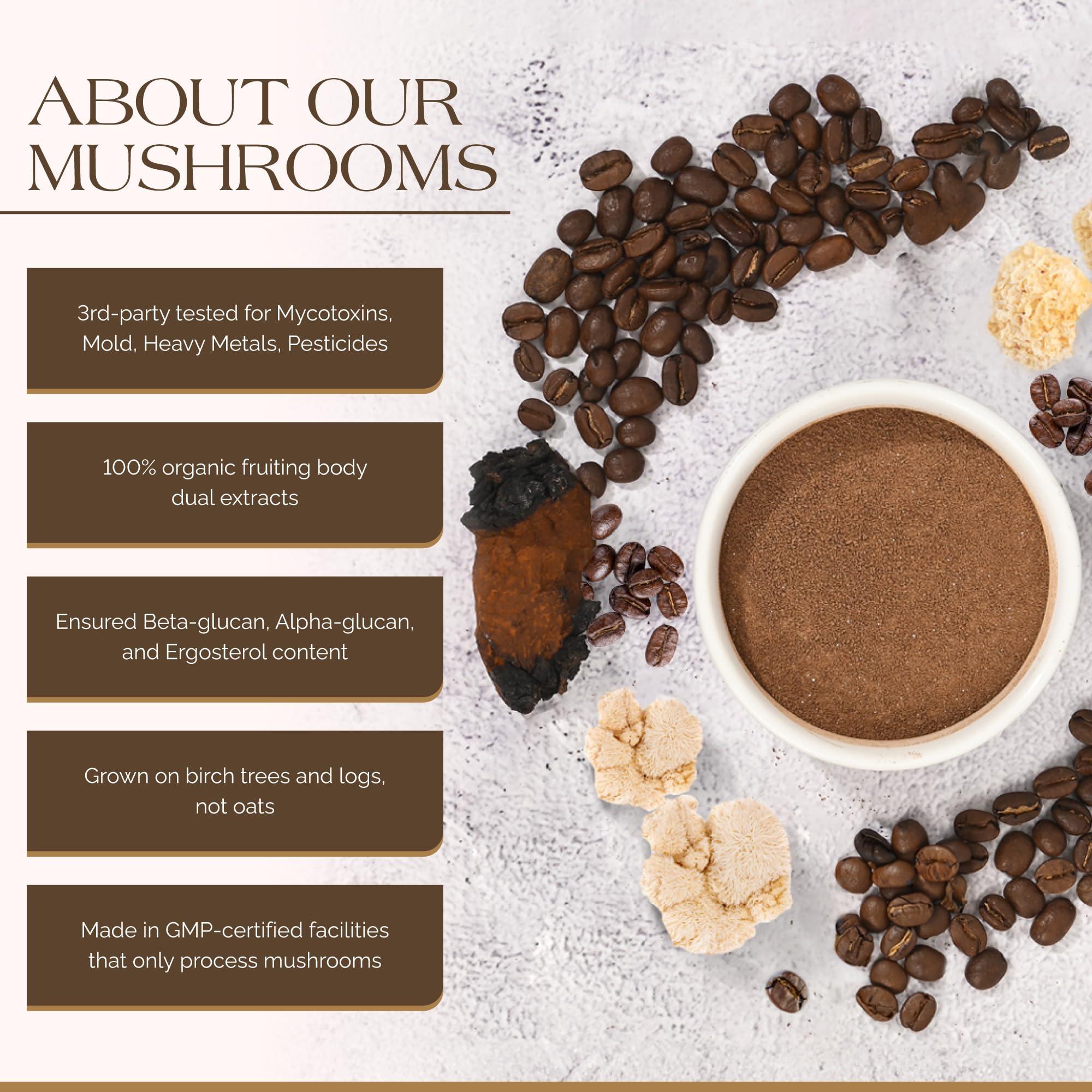 Kaizen Kaizen Coffee - Premium Mushroom Nootropic Blend With Irish Sea Moss, Coffee, Mushrooms, Cacao, Theanine - Performance, Clarity, Energy, Wellness - Clean Caffeine - Adaptogenic Instant Powder - 12.7oz
