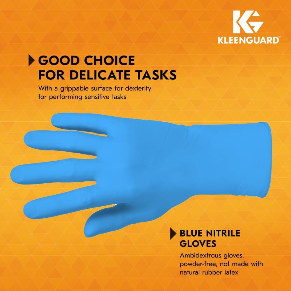 KLEENGUARD Kleenguard G10 2Pro Blue Nitrile Gloves (54423), 6 Mil, Ambidextrous, Touchscreen Compatible, L (100 Gloves/Box)