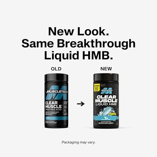 MuscleTech Muscletech HMB Supplements 1000mg, Clear Muscle (42 Liquid Softgels) - Highest Grade HMB for Lean Muscle & Recovery - HMB Free Acid Muscle Supplement - Help Decrease Muscle Breakdown