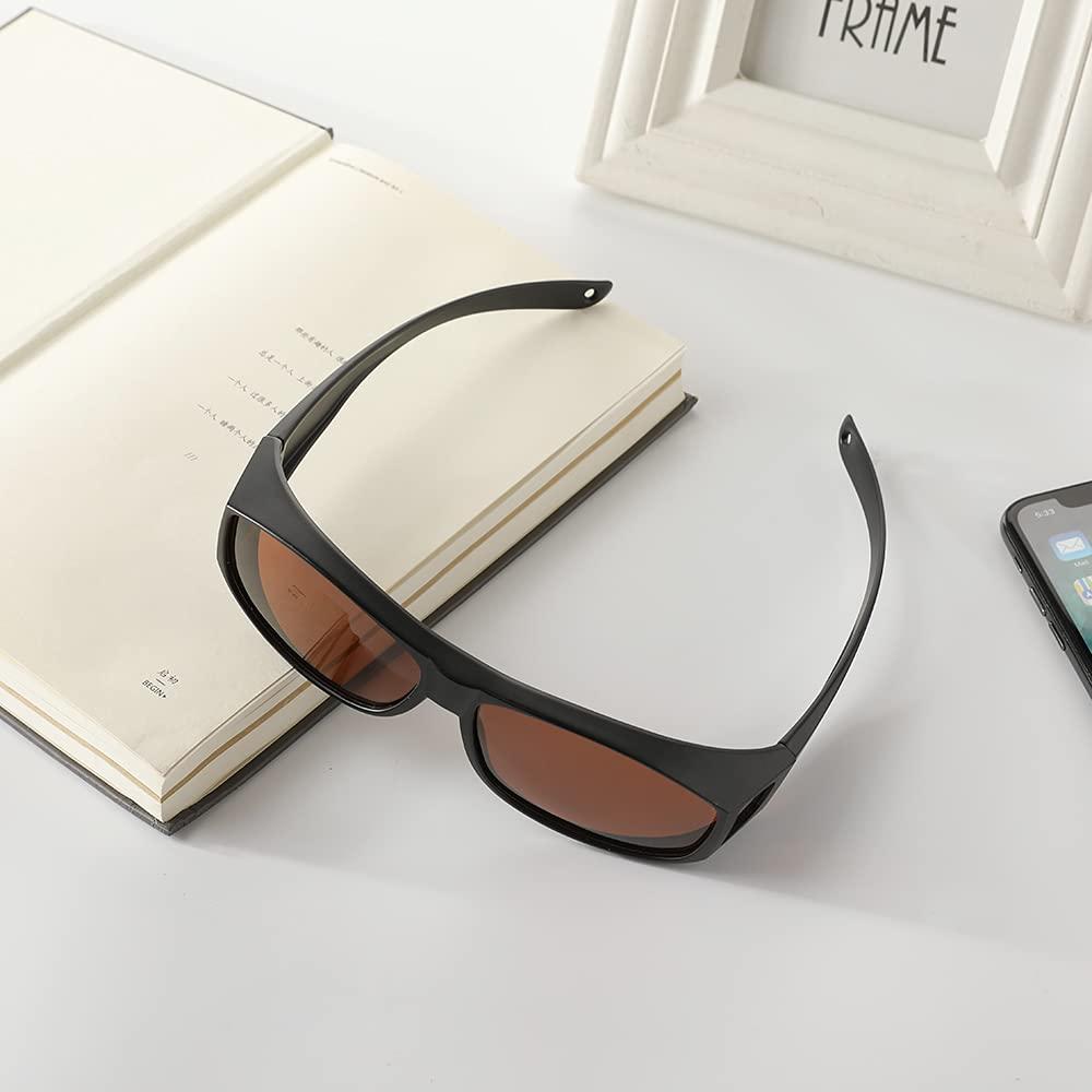 SomniLight Light Therapy SomniLight Light Therapy Polarized FL-41 Light Sensitivity Glasses for Florescent Light Sensitivity, Photophobia, and Migraines (fit-over style, Outdoor), Black, Medium