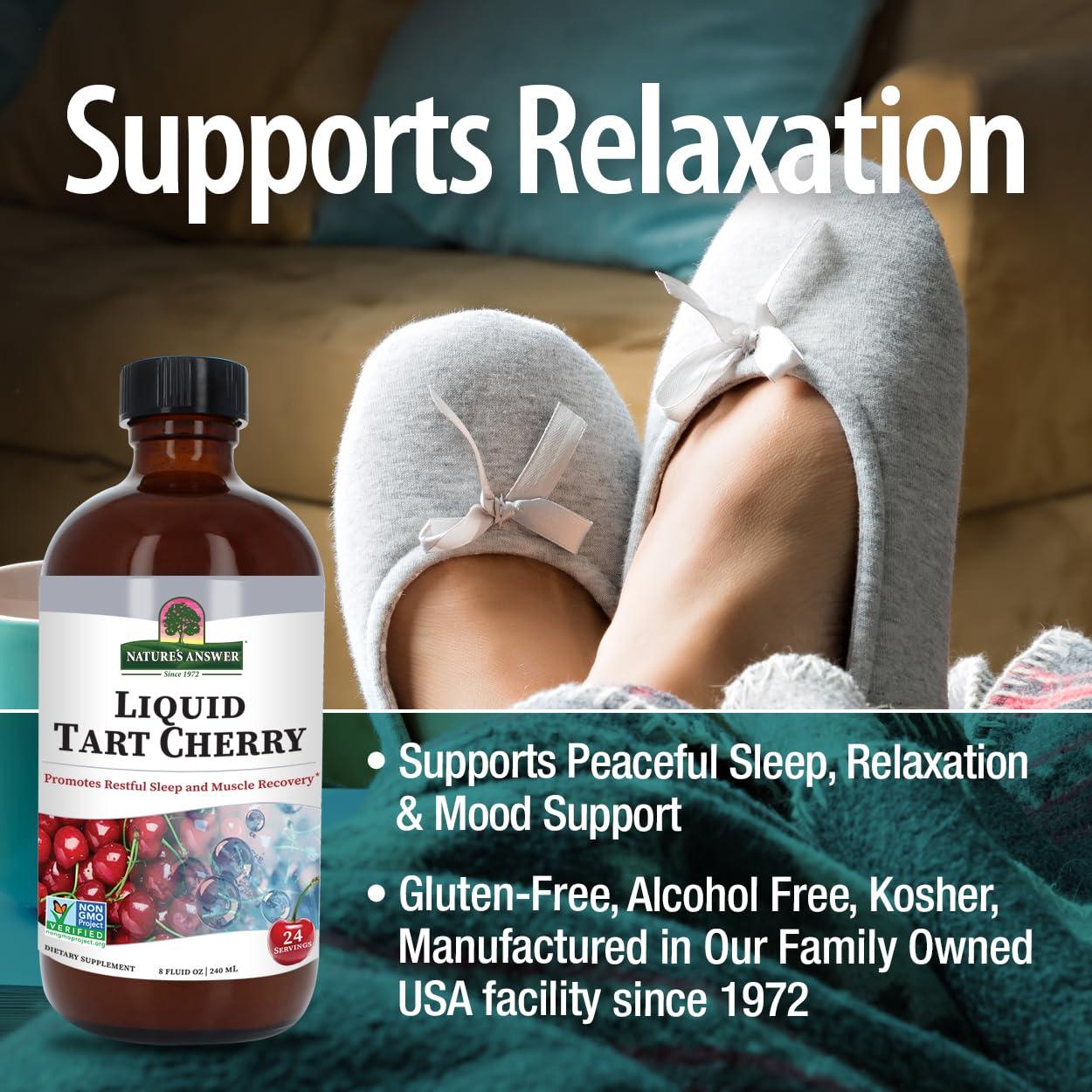 Nature\'s Answer Nature\'s Answer Tart Cherry 8 Ounce Liquid | Promotes Recovery & Sleep | Rich in Anthocyanins | Non GMO | Gluten Free | Vegan