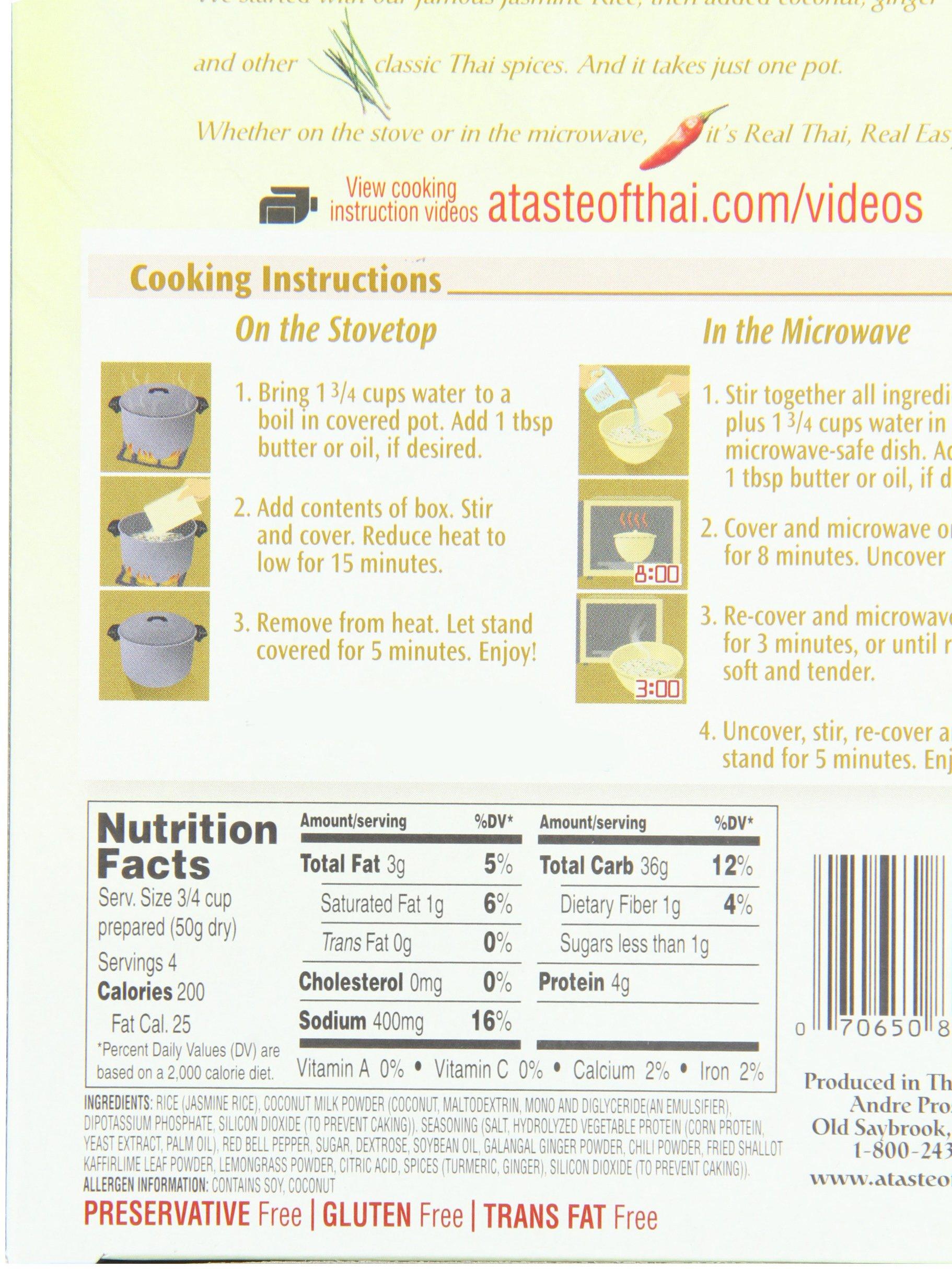 A Taste of Thai A Taste of Thai Coconut Ginger Jasmine Rice, 7-Ounce Boxes (Pack of 6)