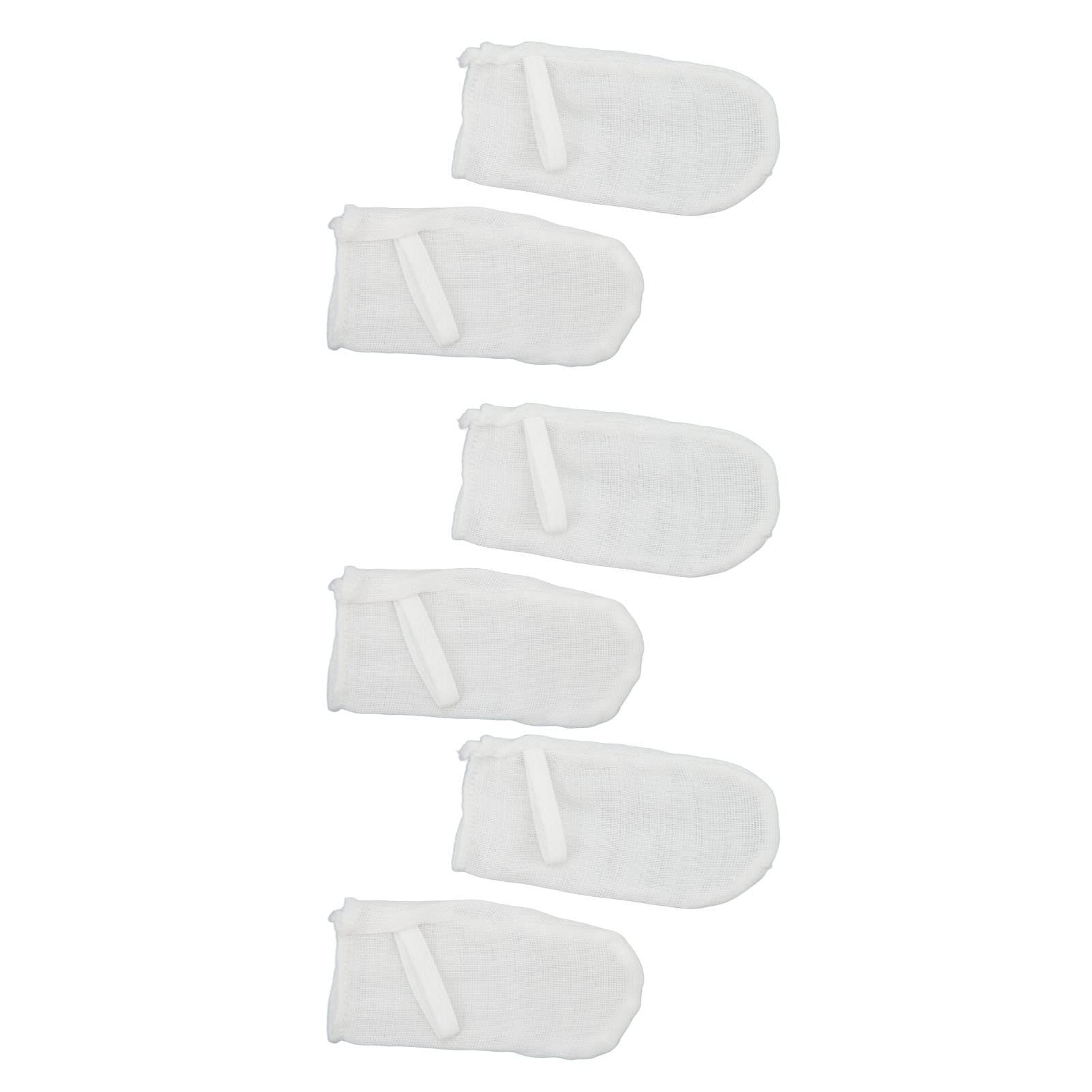 Brrnoo Baby Teeth Cleaning Gauze Finger Cover, 6pcs Baby Teeth Soft Gauze Infant Finger Clean Oral Toothbrush, Milk Removal Soft Ring Buckle Oral Tongue Cleaner