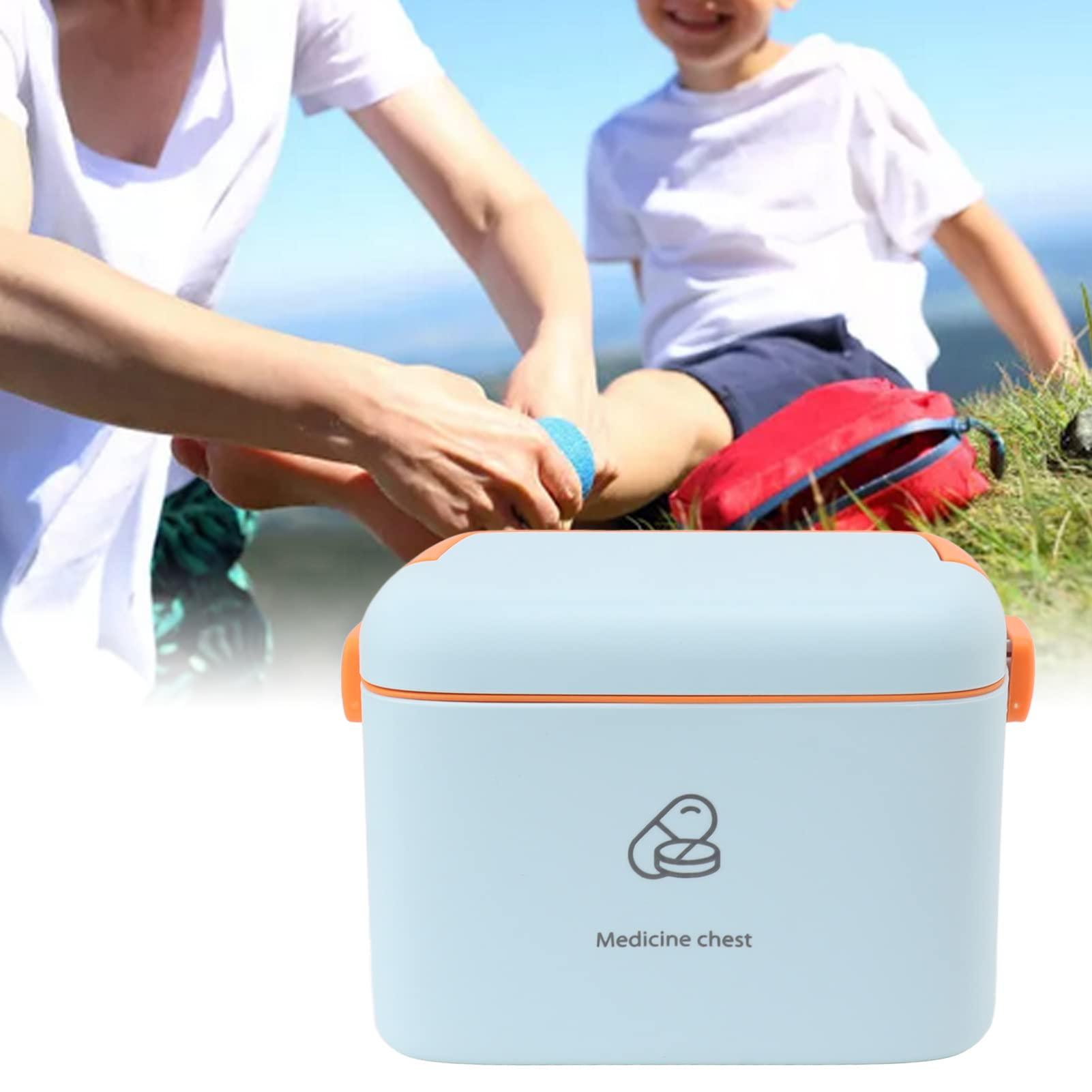 Kuuleyn Kuuleyn Portable Medicine Box, Plastic First Aid Storage Box, Large Medicine Storage Box Organizer Container Family Emergency Medicine Case with Removable Tray(A)