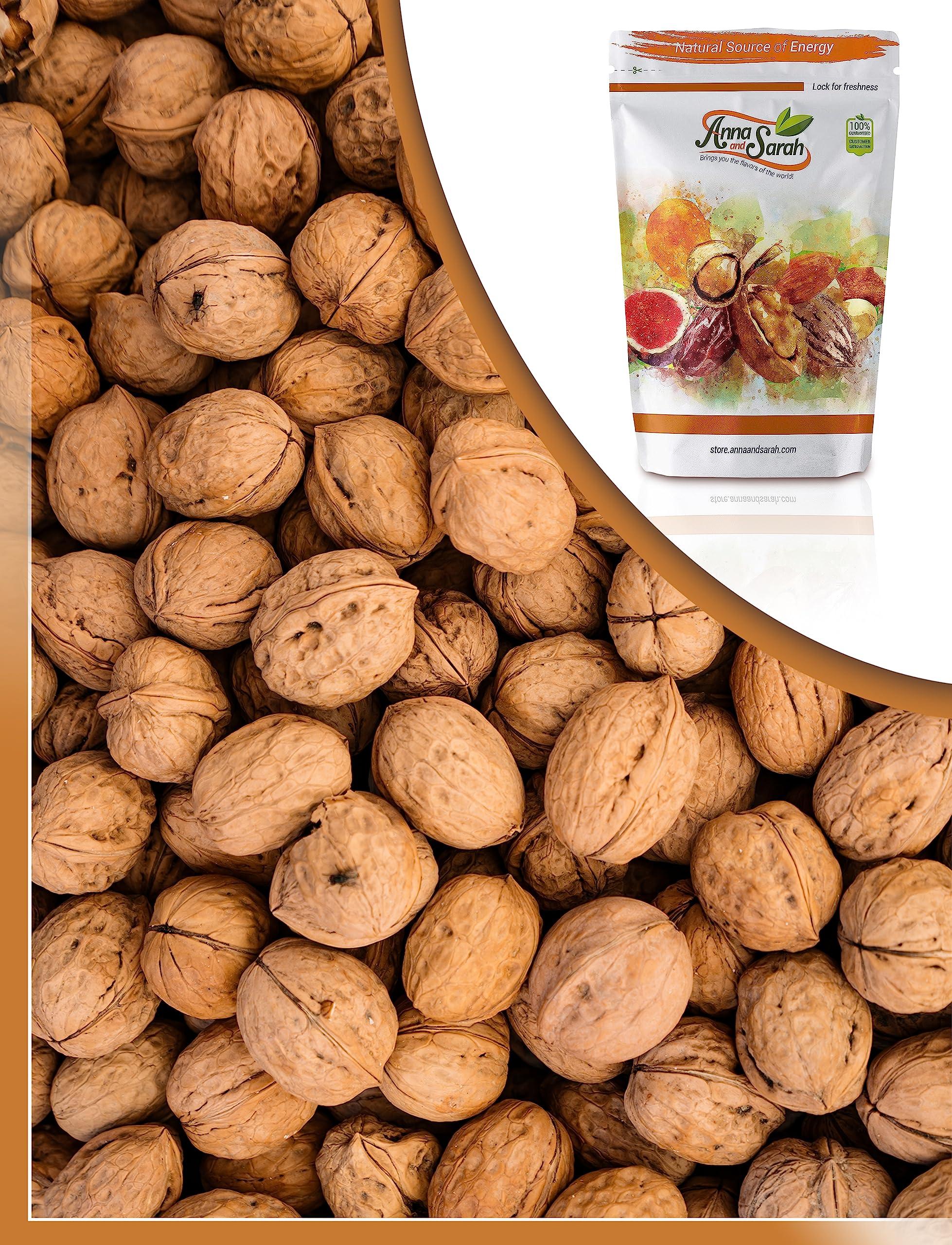 Anna and Sarah Anna and Sarah Walnuts in Shell, Jumbo, Fresh, Buttery Taste, Easy to Crack, California Chandler, Natural Shells, Not Bleached in Box (9 Lbs)