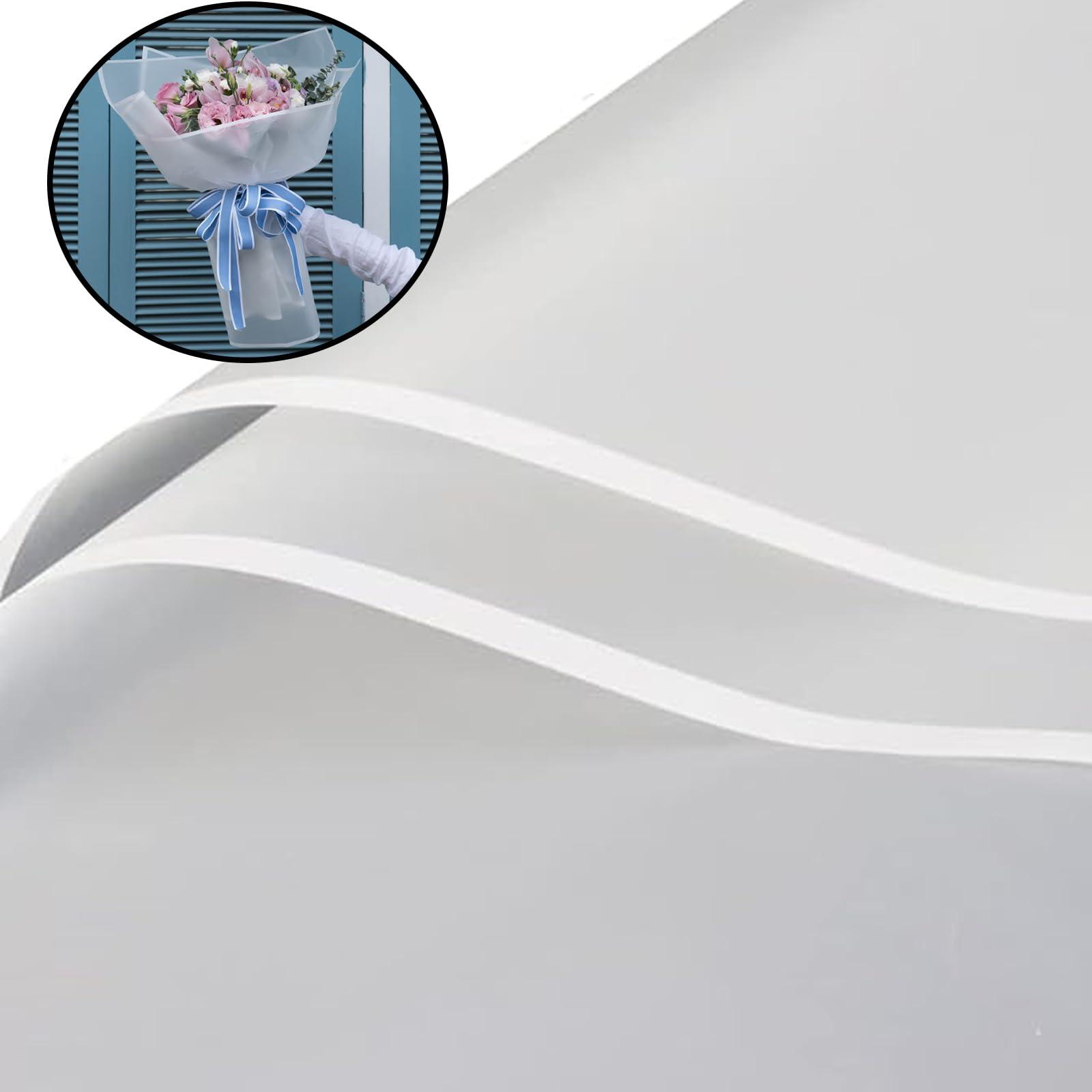 VOWOVOSDAY VOWOVOSDAY 20 Pcs Flower Wrapping Paper,Flower Bouquet Wrapping Paper-Floral Wrapping Paper Waterproof Flowers Bouquet Packing Material with Ribbon Florist Bouquet Supplies DIY Craft Gift Packing