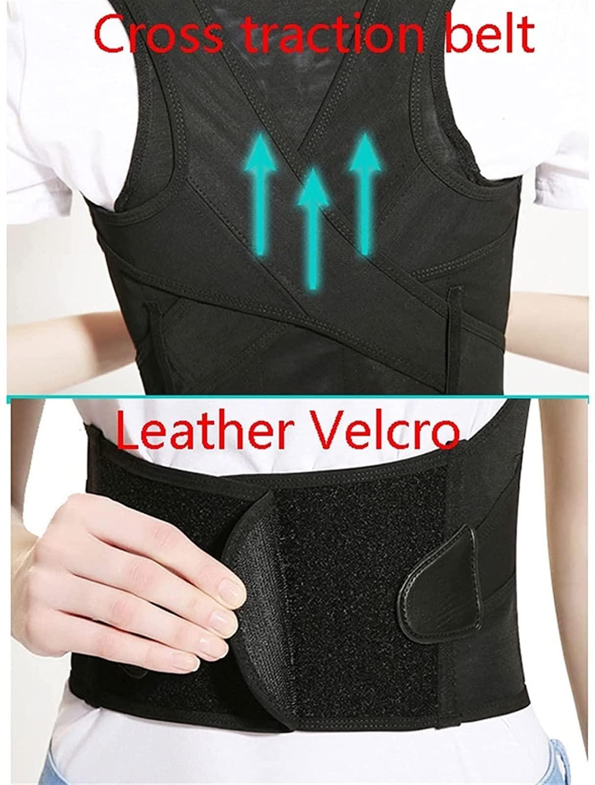 SJHY Posture Corrector Back Brace Straightener Lumbar Support Belt with Metal Support for Back Neck Shoulder Pain Relief Improve Posture Back Posture (Color : Black, Size : XXXX-Large)