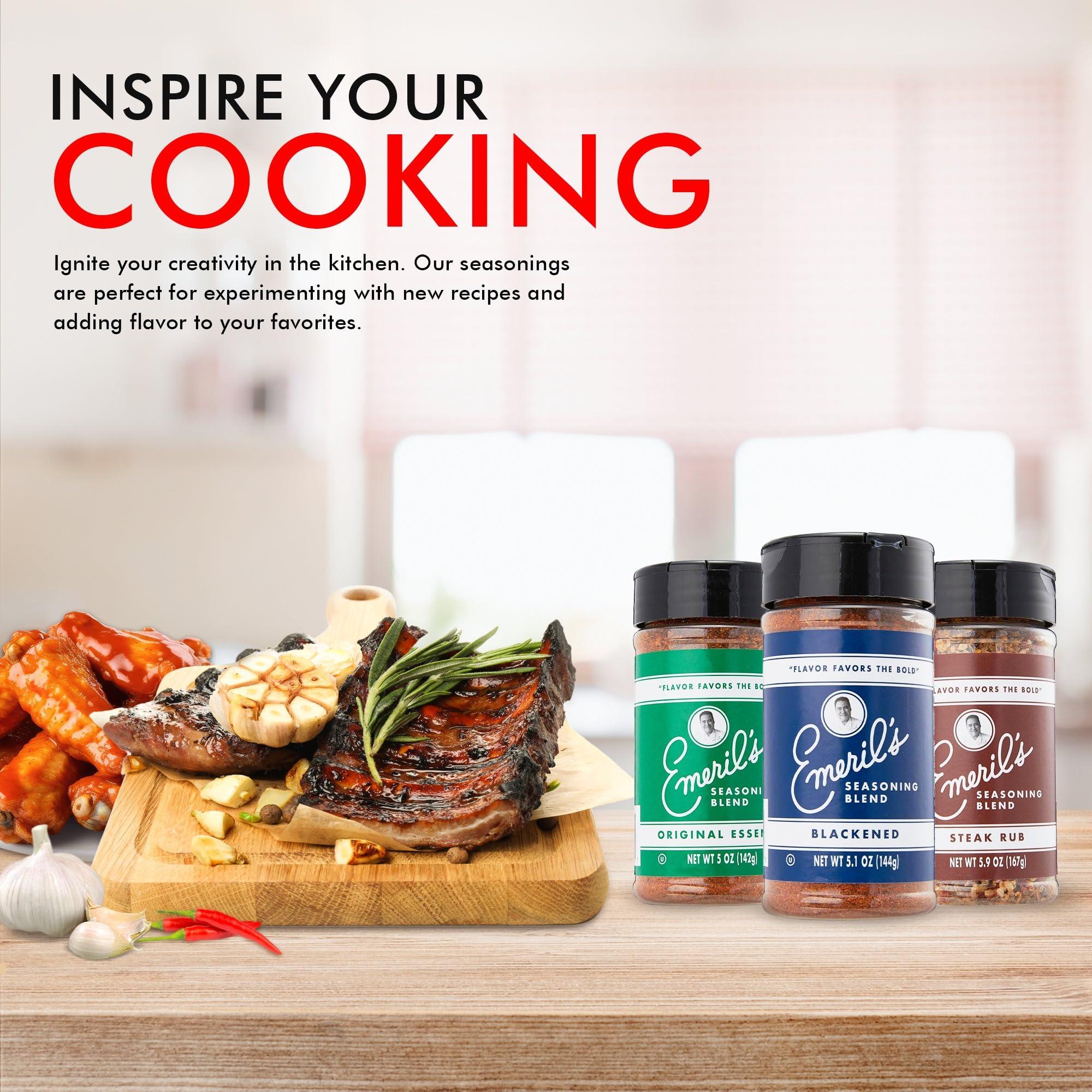 Emeril Lagasse Emeril Lagasse 5 Oz, 3-Pack and 6-Pack Seasoning Blend: Original Essence, Cajun, Blackened, Chicken Rub, Steak Rub and Rib Rub Best Seasonings and Spices for Cooking (Blackened - 6PK)
