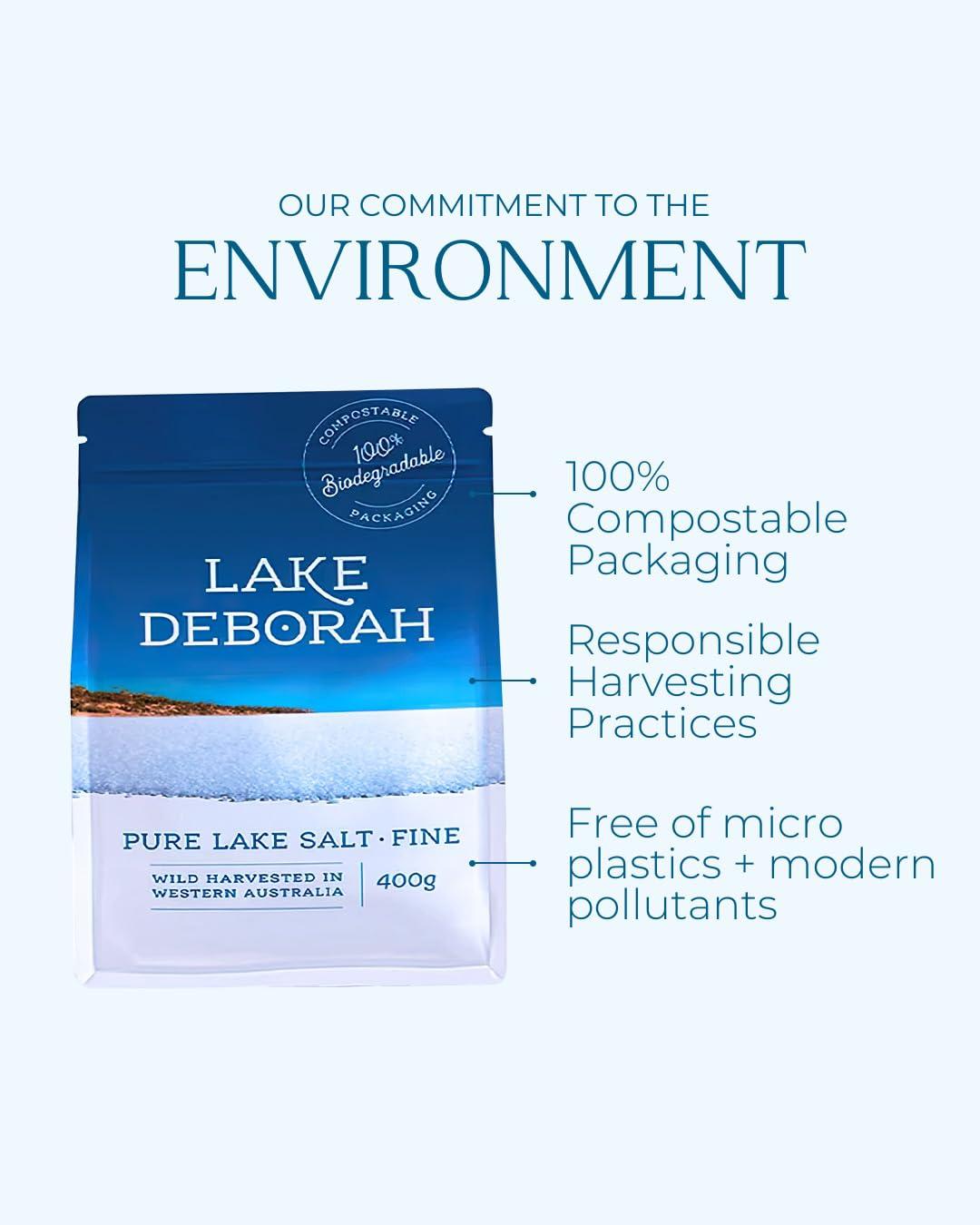 Lake Deborah Pure Mineral Salt from Lake Deborah, Australia - Wild Harvested Lake Salt - 100% Natural, Microplastics, Heavy Metals and Pollutant-Free, Perfect for Cooking and Baking - 400g