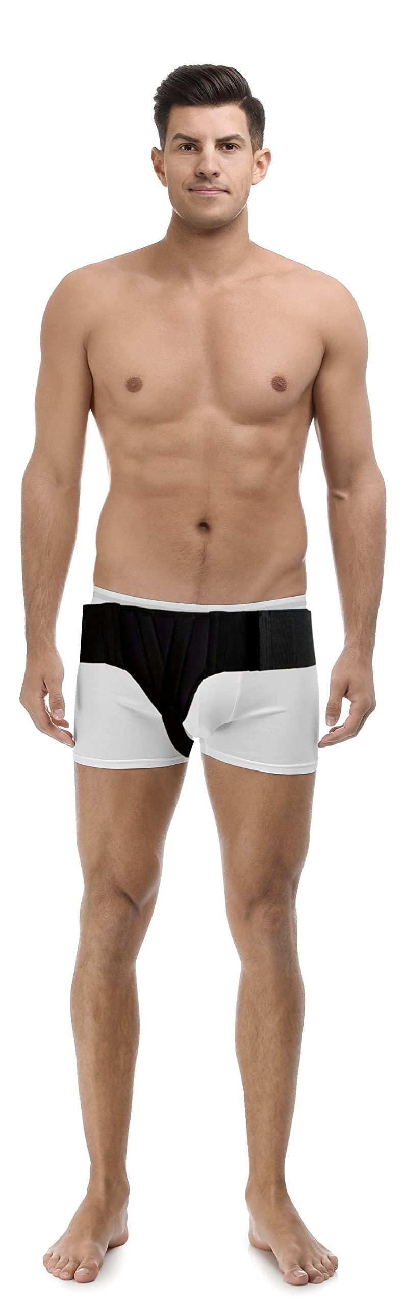FlexaMed FlexaMed Right Side Inguinal Hernia Groin Belt with Compression Pad Black (M 32-36)
