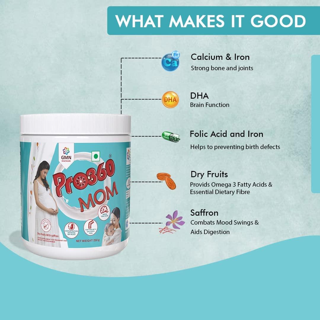 OTAA OTAA MOM Protein Powder Nutritional Supplement for Pregnant and Lactating Mother, Complete Maternal Nutrition during Pregnancy and Breastfeeding - Dry Fruits with Saffron 250G