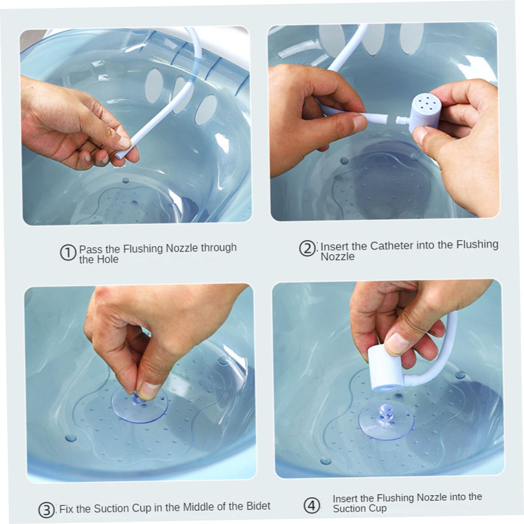 CurcKua Travel Bidet Portable Bidet Bidet Attachment For Toilet Portable Bidet For Toilet Sitz Bath Portable Over The Toilet Portable Bidet with Flusher Anti-Overflow Large-Capacity Bidet Attachment for Hemo