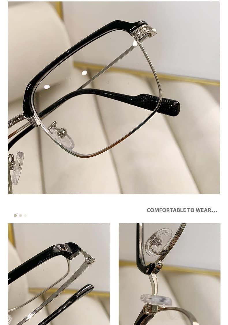 HDTVTV HDTVTV Blue Light Blocking Anti UV Computer Readers Oversized Classic Reading Glasses Square Flat Light Mirror Eyewear (Color : Clear, Size : +1.00)