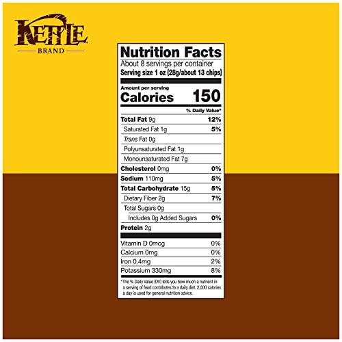 Kettle Brand Kettle Brand Sea Salt Kettle Potato Chips, Gluten-Free, Non-GMO, 7.5 oz Bag (Pack of 12)