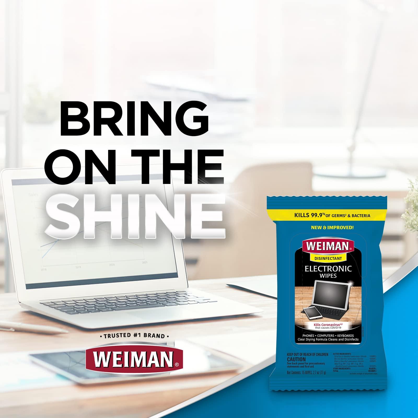 Weiman Weiman Disinfecting Electronic Wipes - Safely Clean Your Screen, Laptop, Computer, TV, Equipment-Electronic Cleaner Wipes