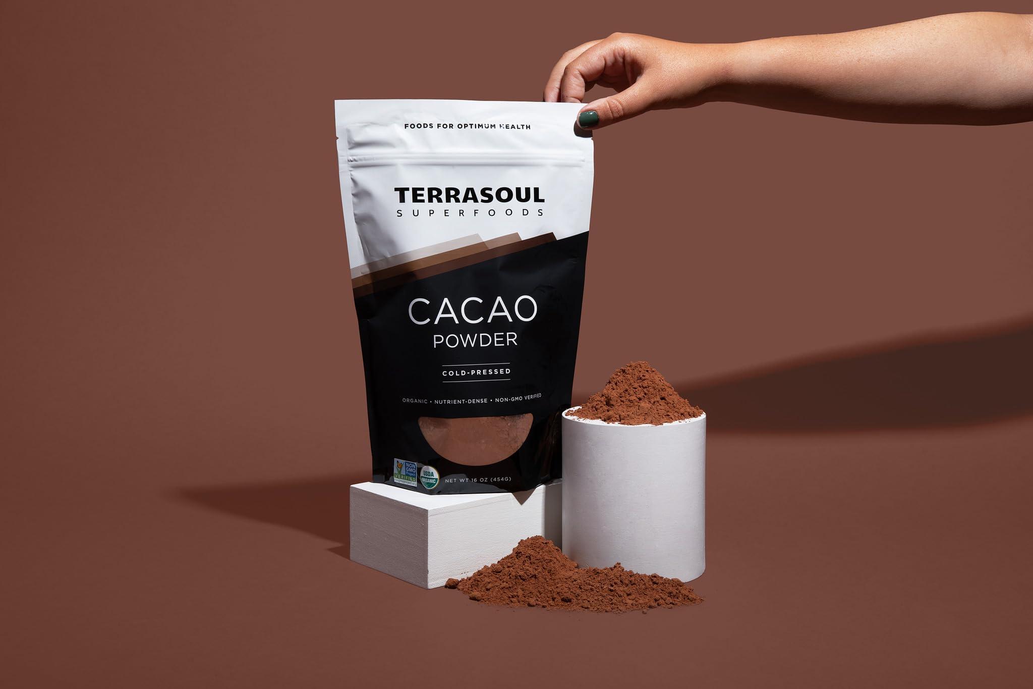 Terrasoul Superfoods Terrasoul Superfoods Raw Organic Cacao Powder, 16 Oz, Rich Chocolate Goodness for Baking, Smoothies, and Blissful Hot Cocoa