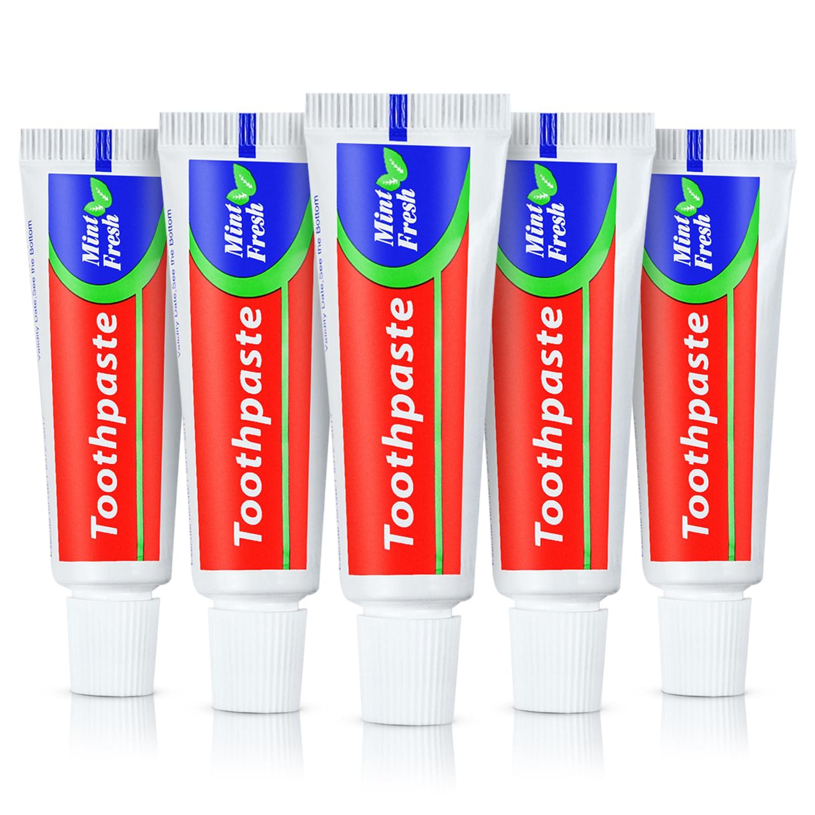 HAIFOTRVA HAIFOTRVA 100 Tubes Bulk Travel Size Toothpaste,Miniature 0.88oz(25g) Small Toothpaste Travel Size Bulk 1.3x3.93 inches Peppermint Mini Disposable Toothpaste for Hotel,Guests,Homeless,Charity
