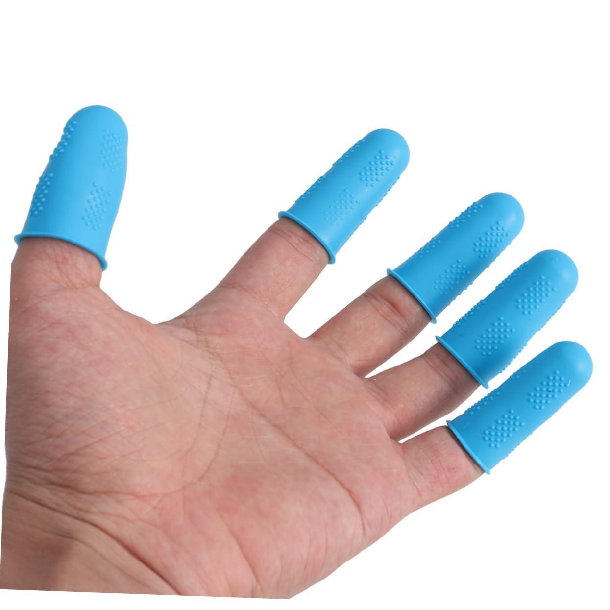 COLLBATH COLLBATH Silicone 12 Pcs Fingertip Protectors Gloves Nail Non-Slip and Flexible
