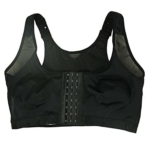 WANGPIN Back Support Posture Corrector Bra for Women Plus Size Corset Breathable Underwear Top Sports Yoga Vest Bras (Color : Black, Size : 2X-Large)