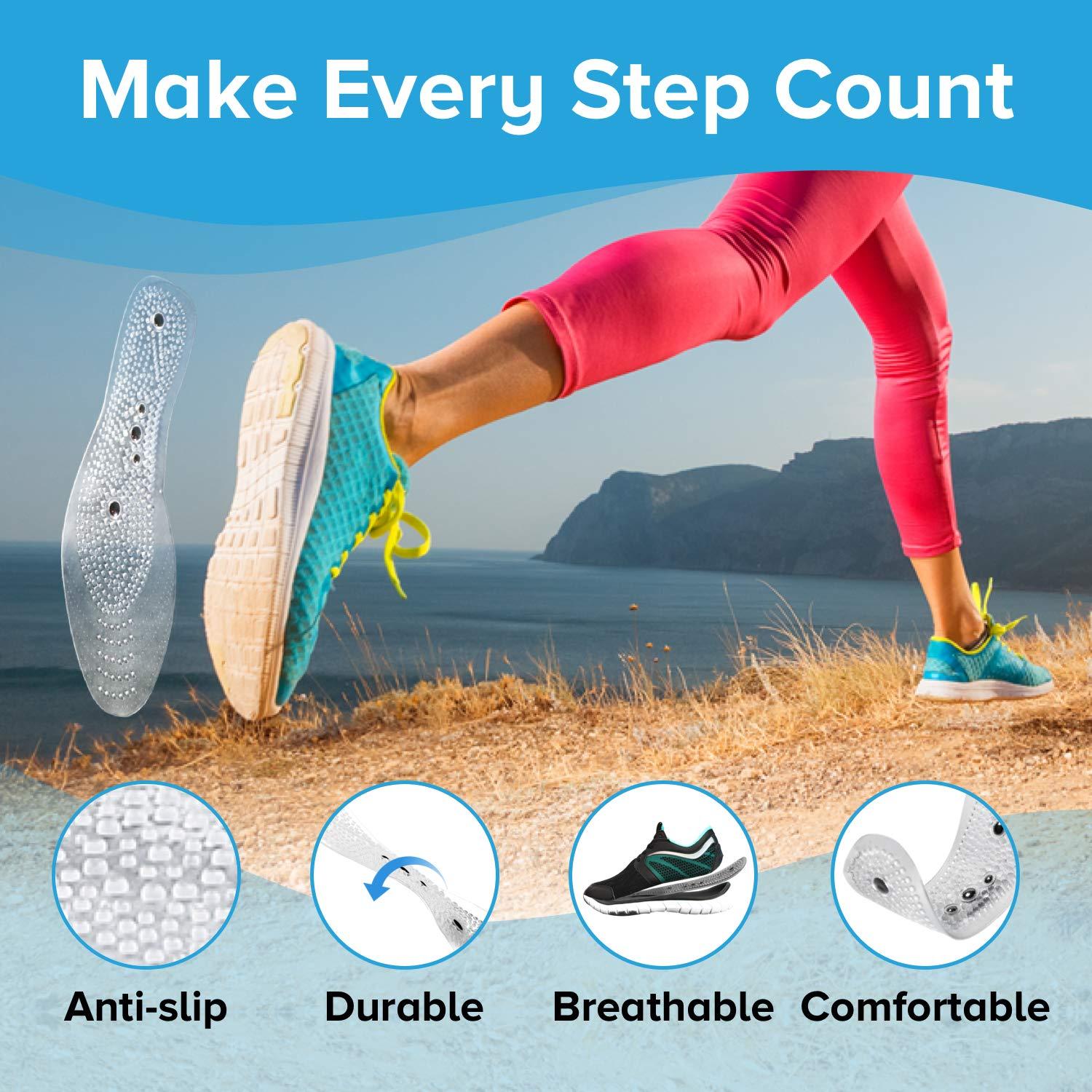 MINDINSOLE MindInSole Acupressure Magnetic Massage Foot Therapy Reflexology Pain Relief Shoe Insoles 1 Pair Washable One Size Fits All Men and Women