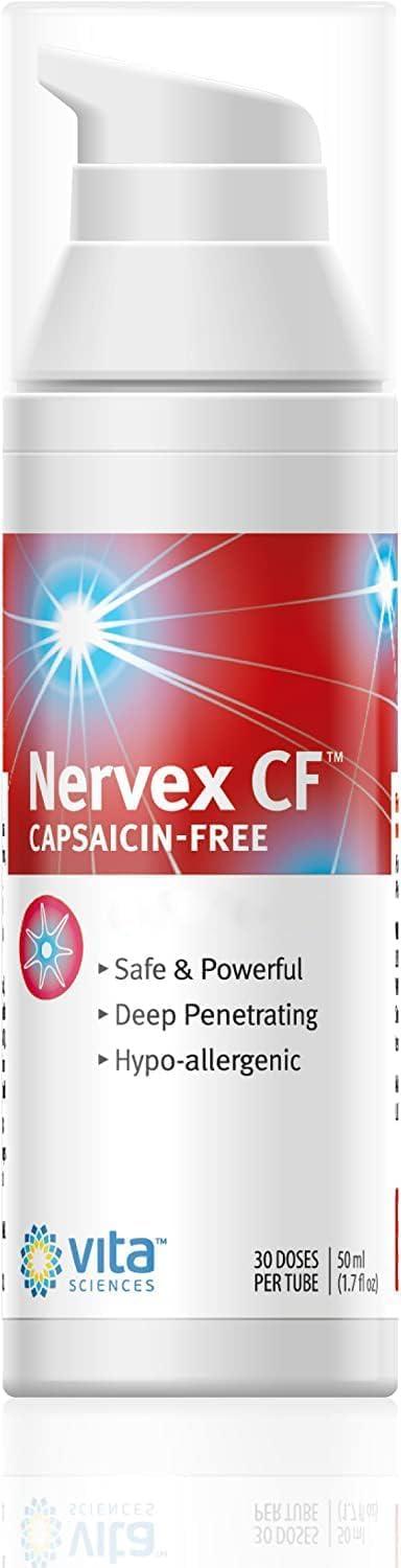 Vita Sciences Vita Sciences Nervex CF Neuropathy Relief for Hands and Feet - Powerful Cream Formula for Burning, Tingling, Numbness - with Arnica, B12, B1, B5, B6, E, MSM, Aloe, and Coconut Oil Base - Pack of 3
