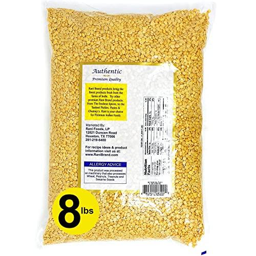 Rani Brand Authentic Indian Products Rani Toor Dal (Split Pigeon Peas) 128oz (8lbs) 3.63kg Bulk ~ All Natural | Gluten Friendly | NON-GMO | Vegan | Indian Origin