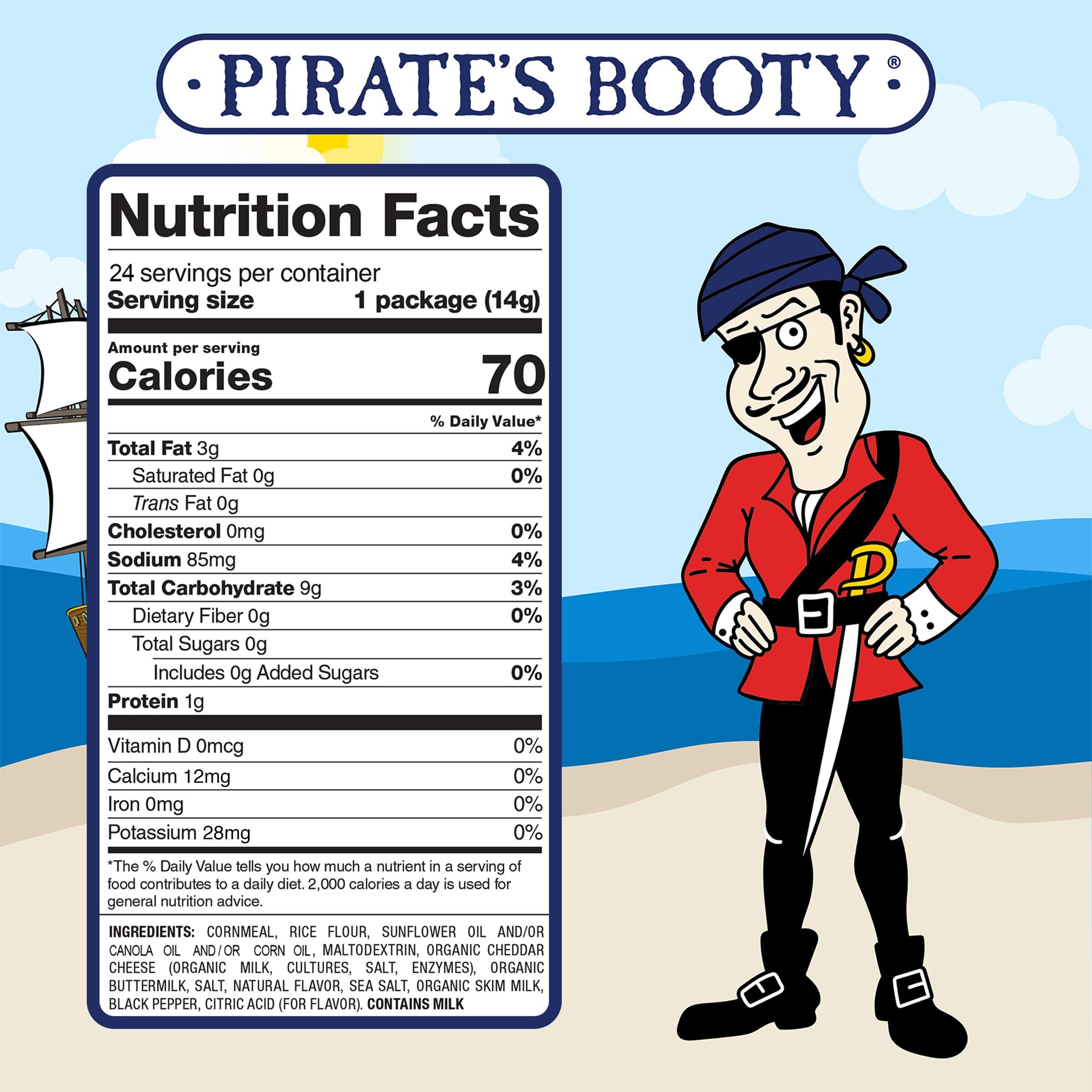 Pirate's Booty Pirate\'s Booty Aged White Cheddar Cheese Puffs, Gluten Free, Healthy Kids Snacks, 0.5 Ounce (Pack of 24)