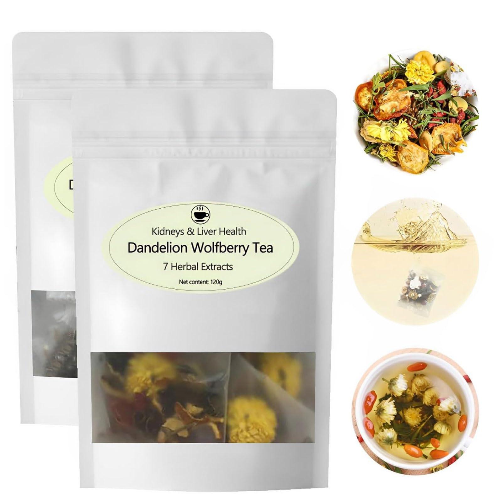 SIRDIKA Dandelion Wolfberry Tea - Supports Kidneys & Liver Health with a Natural Blend of Seven Herbal Ingredients 120g Per Pack