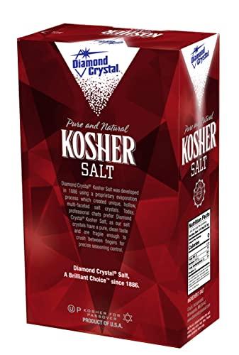 Diamond Crystal Diamond Crystal Kosher Salt – Full Flavor, No Additives and Less Sodium - Pure and Natural Since 1886-3 LB (Full Case of 9 ct)…
