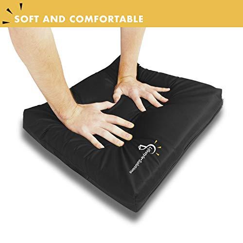Lifestyle-Solutions Lifestyle Wheelchair Cushion, Waterproof Orthopedic Gel Seat Pad for Back Support ,Coccyx, Sciatica, Pressure Sores and Tailbone Pain Relief (20" X 16" X 3")