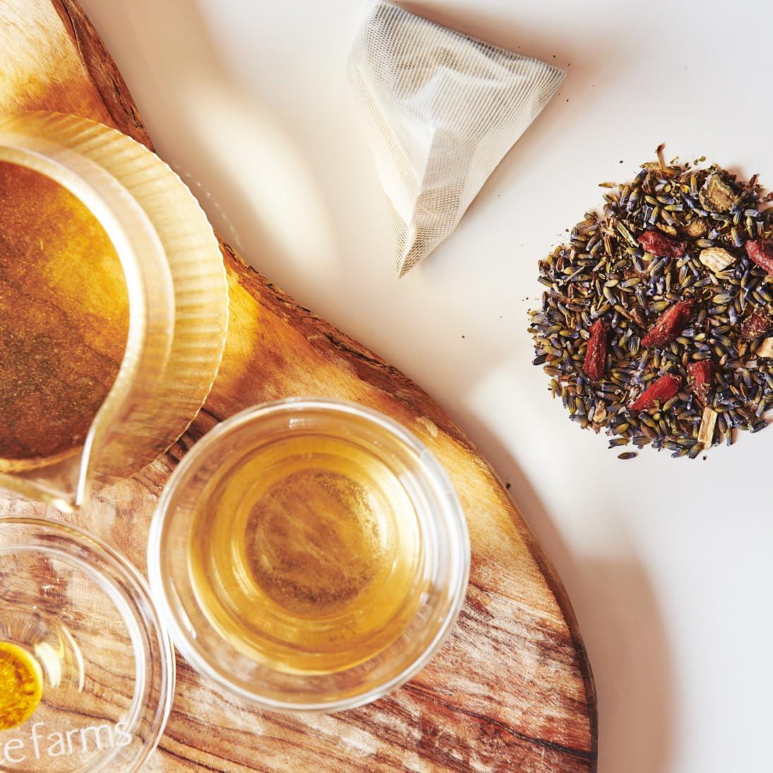 Grace Farms Grace Farms LAVENDER GOJI BERRY Herbal Teas (50 Sachet Pouch) | Naturally Sweet, Stress Relieving and Caffeine Free | Organic and Kosher Certified | Gives Back 100% of Profits