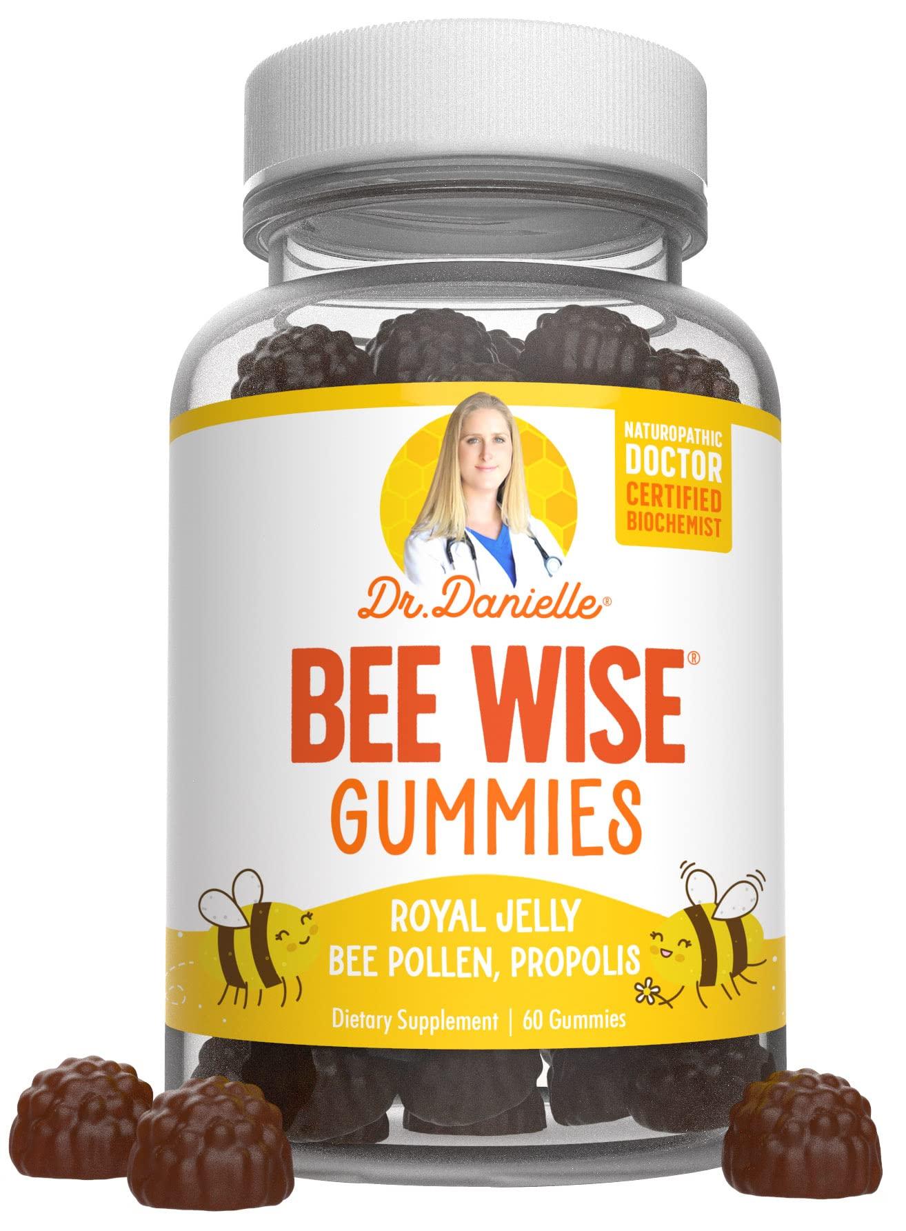 Doctor Danielle Doctor Danielle Bee Wise Gummies, Best Bee Pollen Supplement, Propolis, Royal Jelly, 60 Gummies