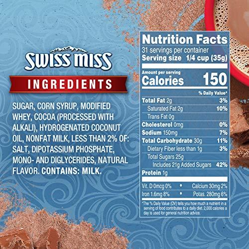 Swiss Miss Swiss Miss Milk Chocolate Flavor Hot Cocoa Mix Canister, 38.27 Ounce (Pack of 12)