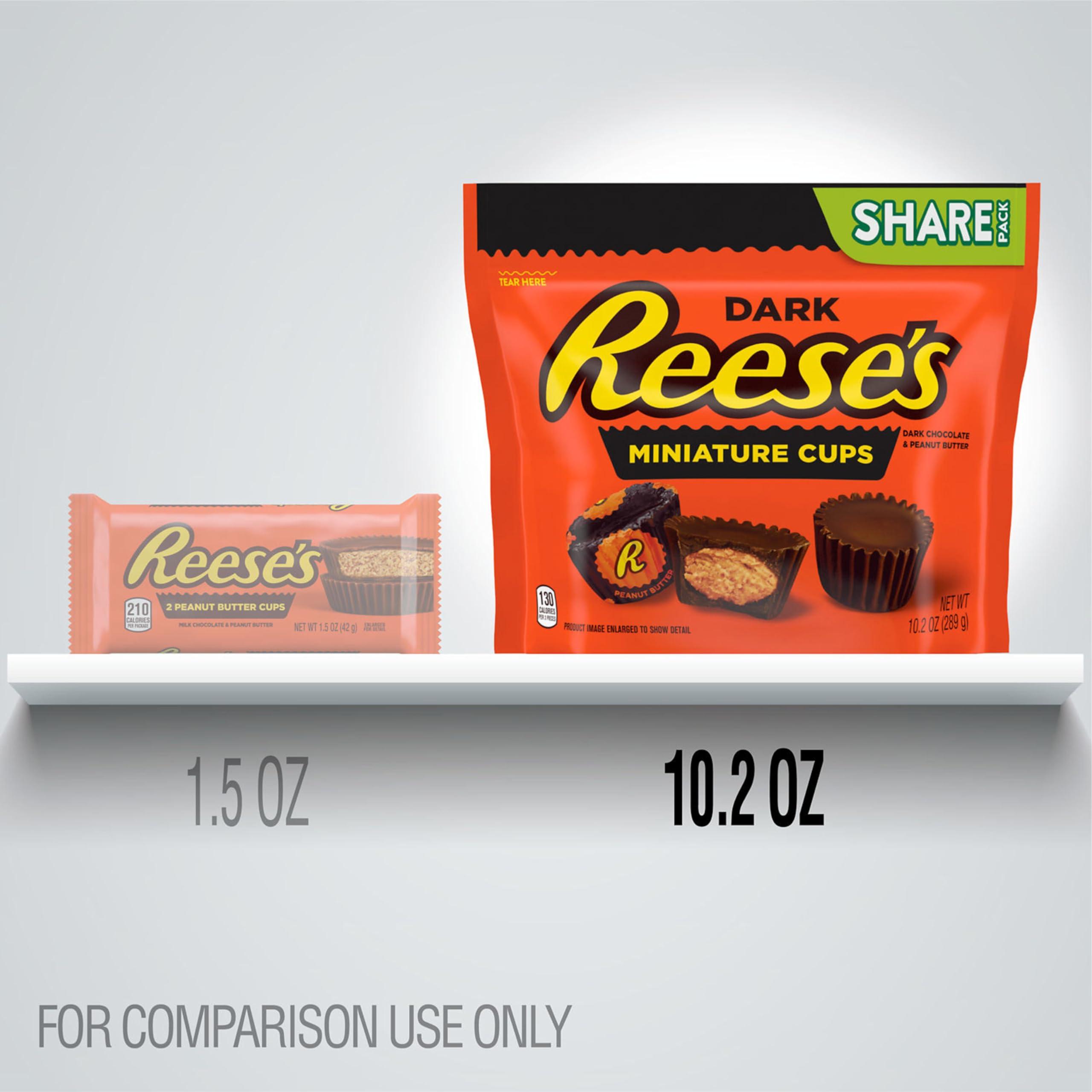 HERSHEY'S REESE\'S Miniatures Dark Chocolate Peanut Butter Cups, Candy Share Pack, 10.2 oz