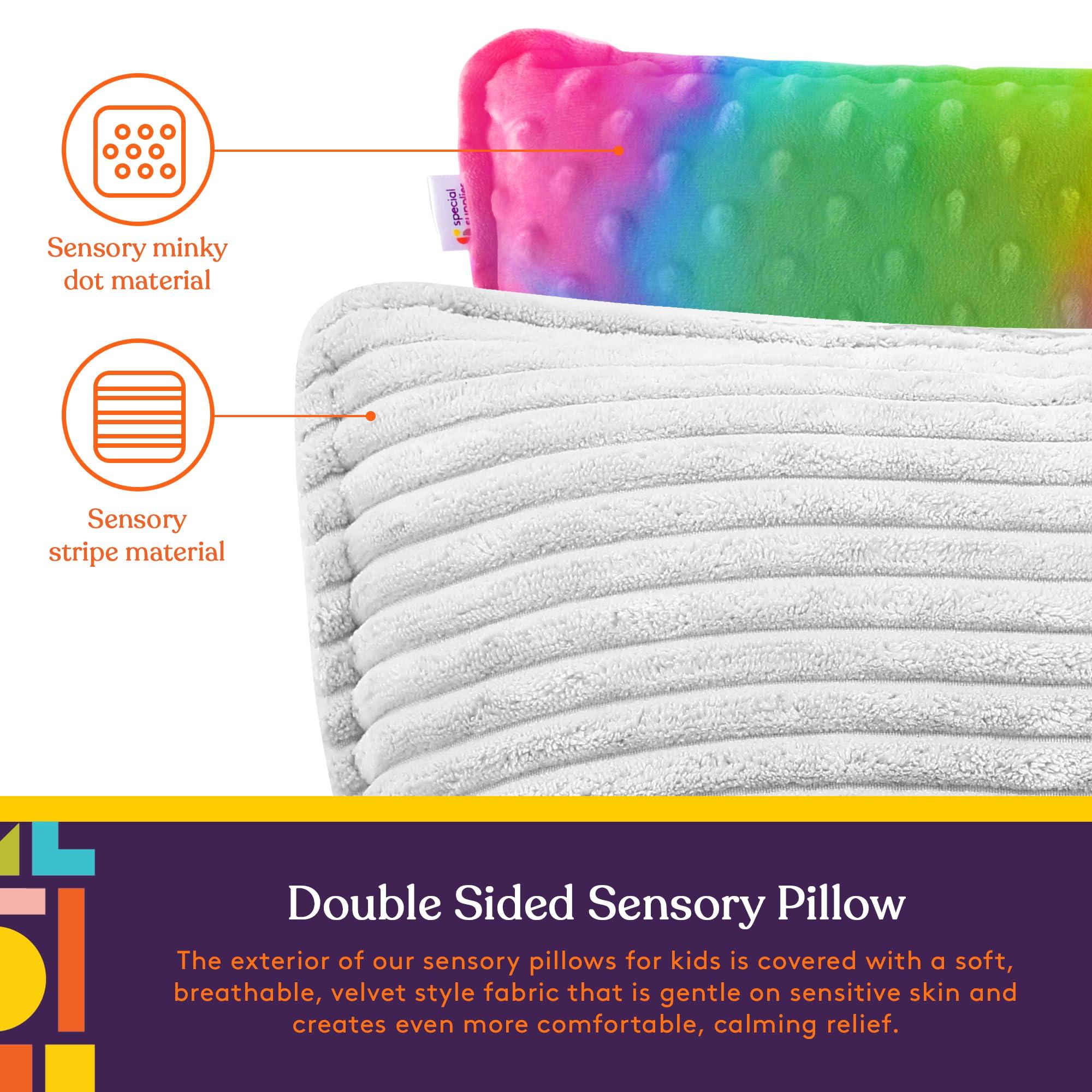 Special Supplies Special Supplies Vibrating Pillow Sensory Pressure Activated for Kids and Adults, 12 x 12 Plush Minky Soft Cover, Colorful