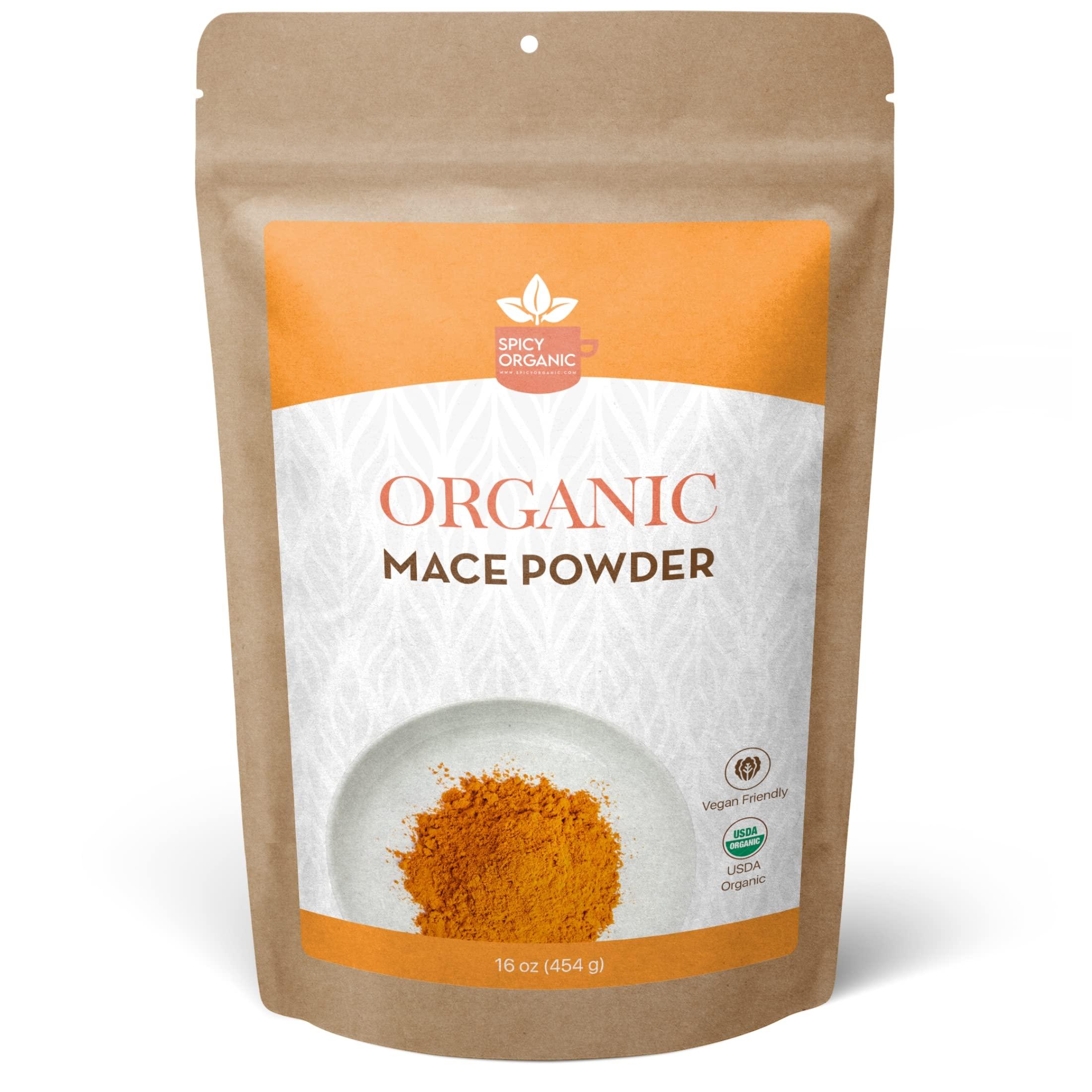 SPICY ORGANIC SPICY ORGANIC Ground Mace Spice - 10 LBS (160 OZ) Bulk Pack - USDA Organic, Vegan, and Non-GMO - Perfect for Baking, Seasoning, and Flavoring Meat, Fish, and Vegetable Dishes