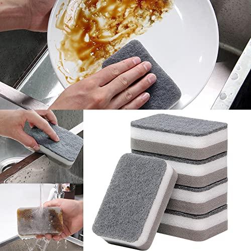 ADILAIDUN Wood Pulp Cotton Rags,Wood Pulp Sponge Block Magic Wipe,Sponge Block Wipe,for Kitchen,Multi-Use Sponge (5pcs)