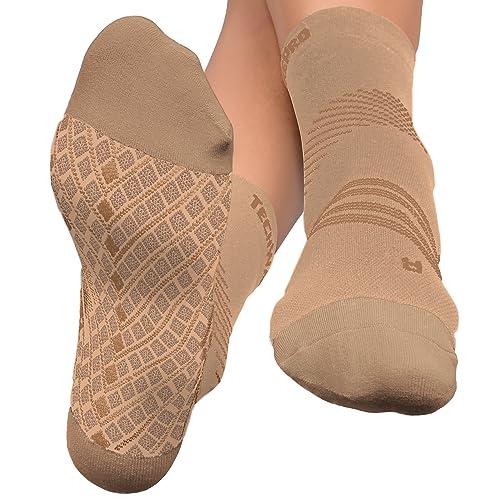 TechWare Pro TechWare Pro Plantar Fasciitis Socks Therapy Grade Targeted Cushion Compression Socks for Men & Women. Ankle Brace Foot Sleeve & Arch Support for Achilles Tendonitis & Heel Pain Relief Beg/Beg LRG