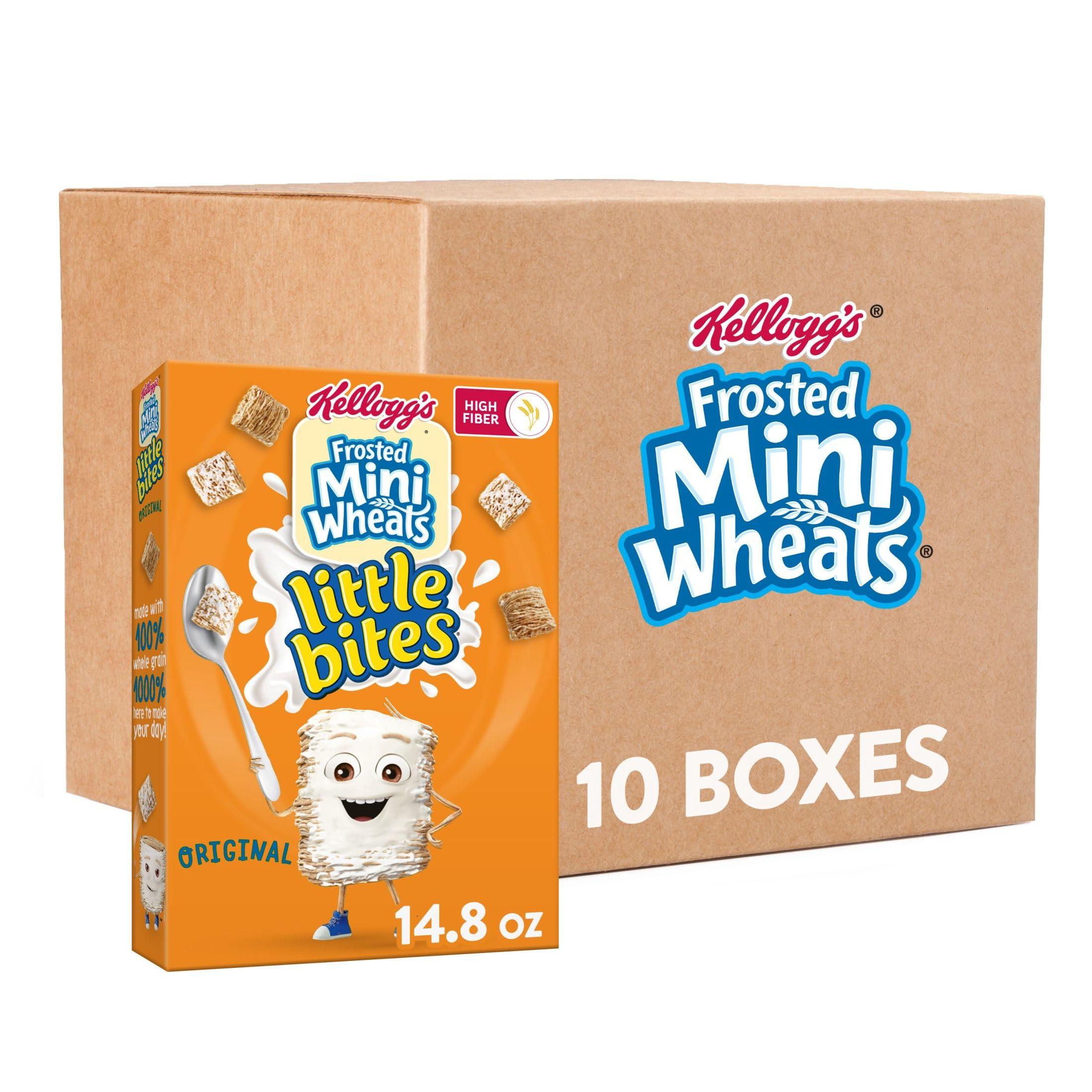 Frosted Mini-Wheats Kellogg\'s Frosted Mini-Wheats Little Bites Breakfast Cereal, Kids Cereal, Family Breakfast, Original (10 Boxes)