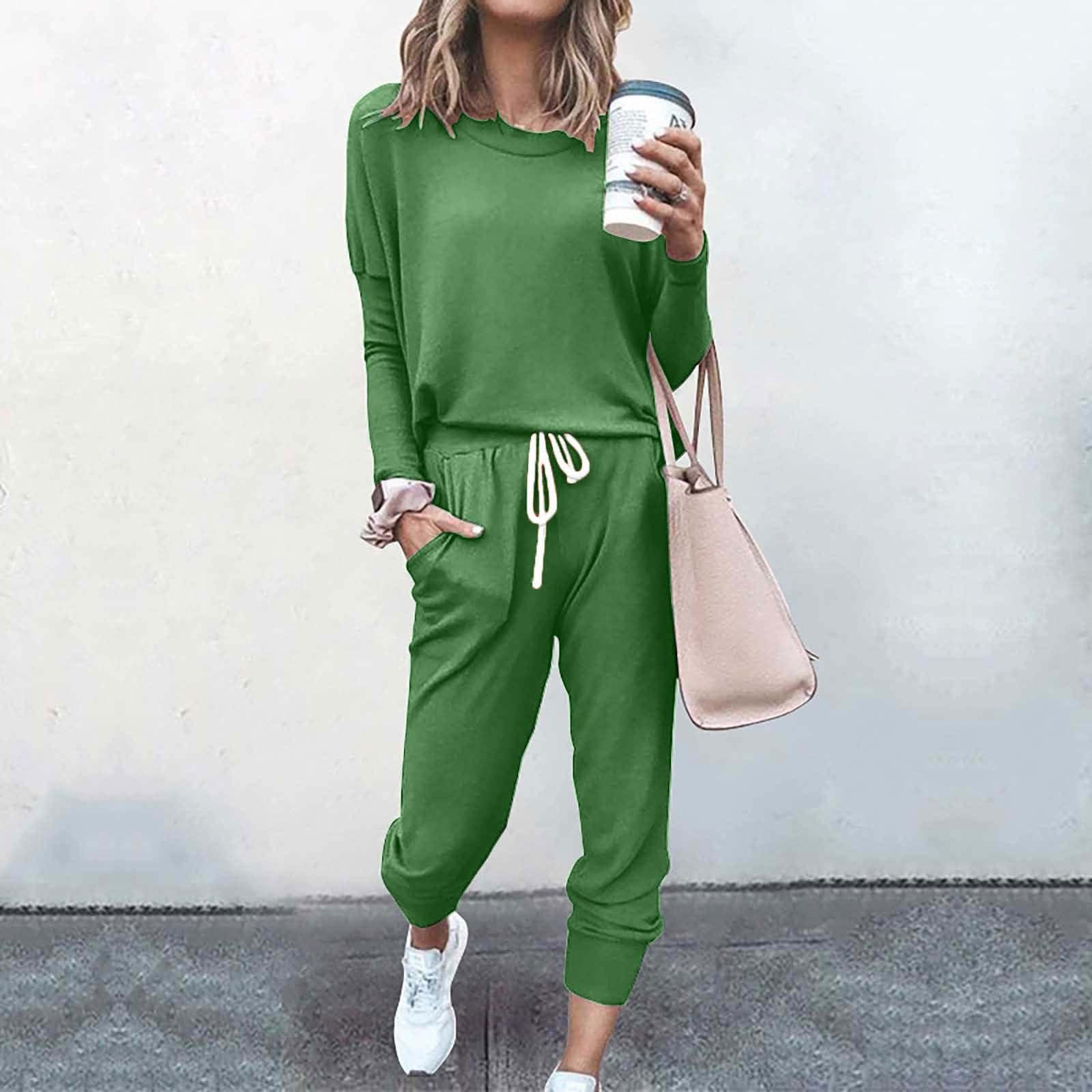 JEGULV JEGULV ropa invierno para Mujer Warm Up Suits for Women 2 Pieces, Plus Size Sweatsuits, 2 Piece Outfits for Women Sexy, Winter for Women Cute 2 Piece Outfits for Women Fall Green