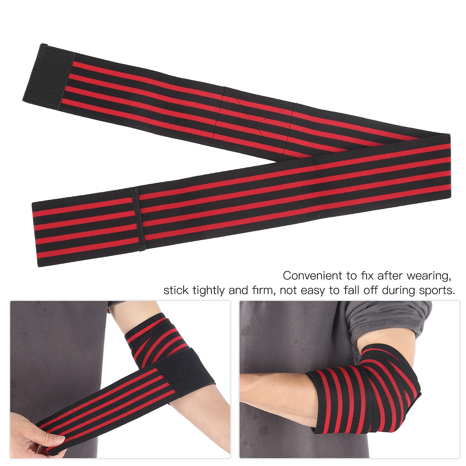 Flbirret Flbirret Adjustable Elbow Support Brace for Sports and Injury Recovery - Breathable and Elastic Compression Bandage for Tennis and Golfers Elbow Pain Relief(Black and Red Stripe)