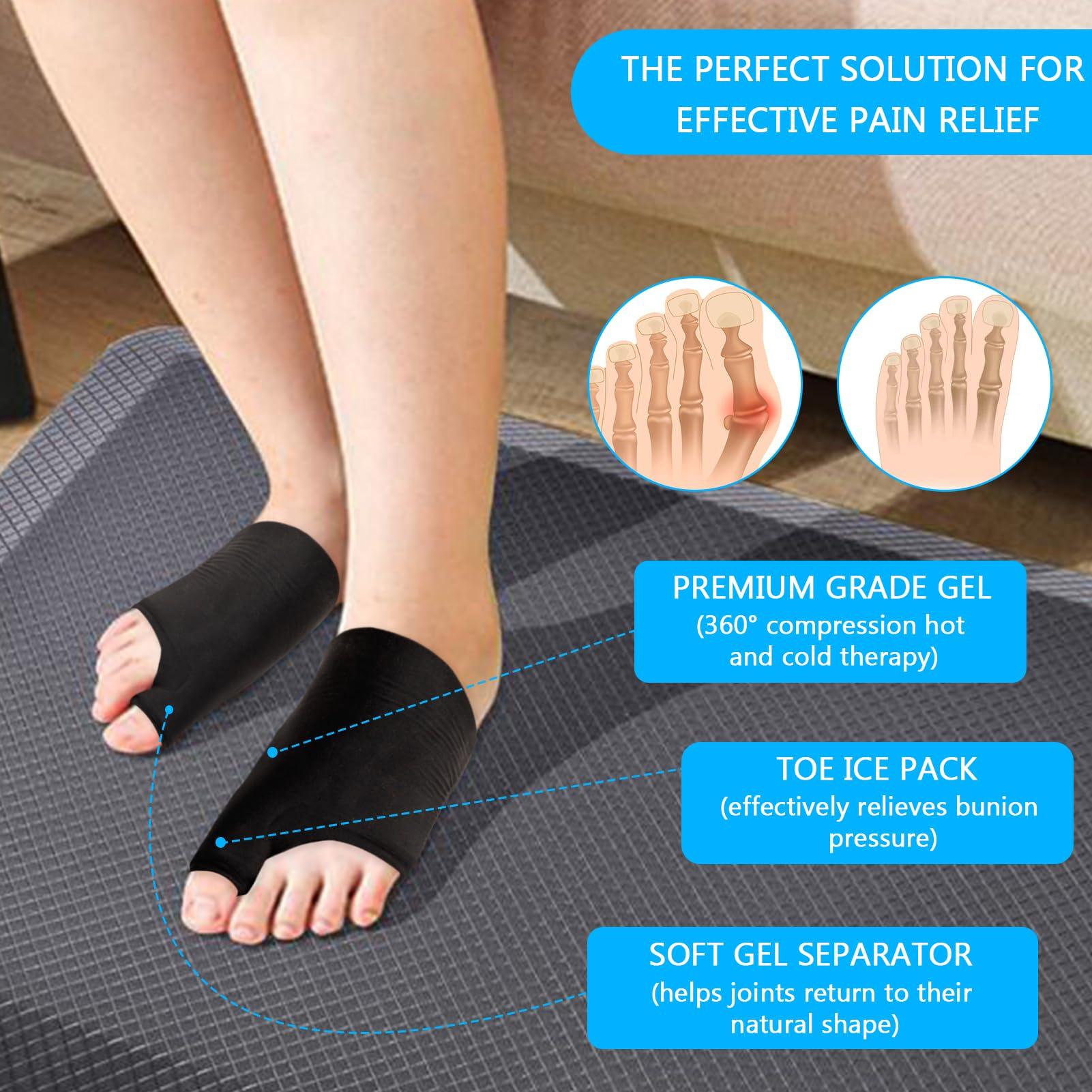 JFHNMLW Foot Ice Packs Big Toe for Bunion Relief Gout Pain Relief, Reusable Toe Ice Pack for Hot & Cold Therapies, Gel Foot ice Pack for Swelling, Sprained, Sport Injuries, Fasciitis, Post-Surgery Recovery