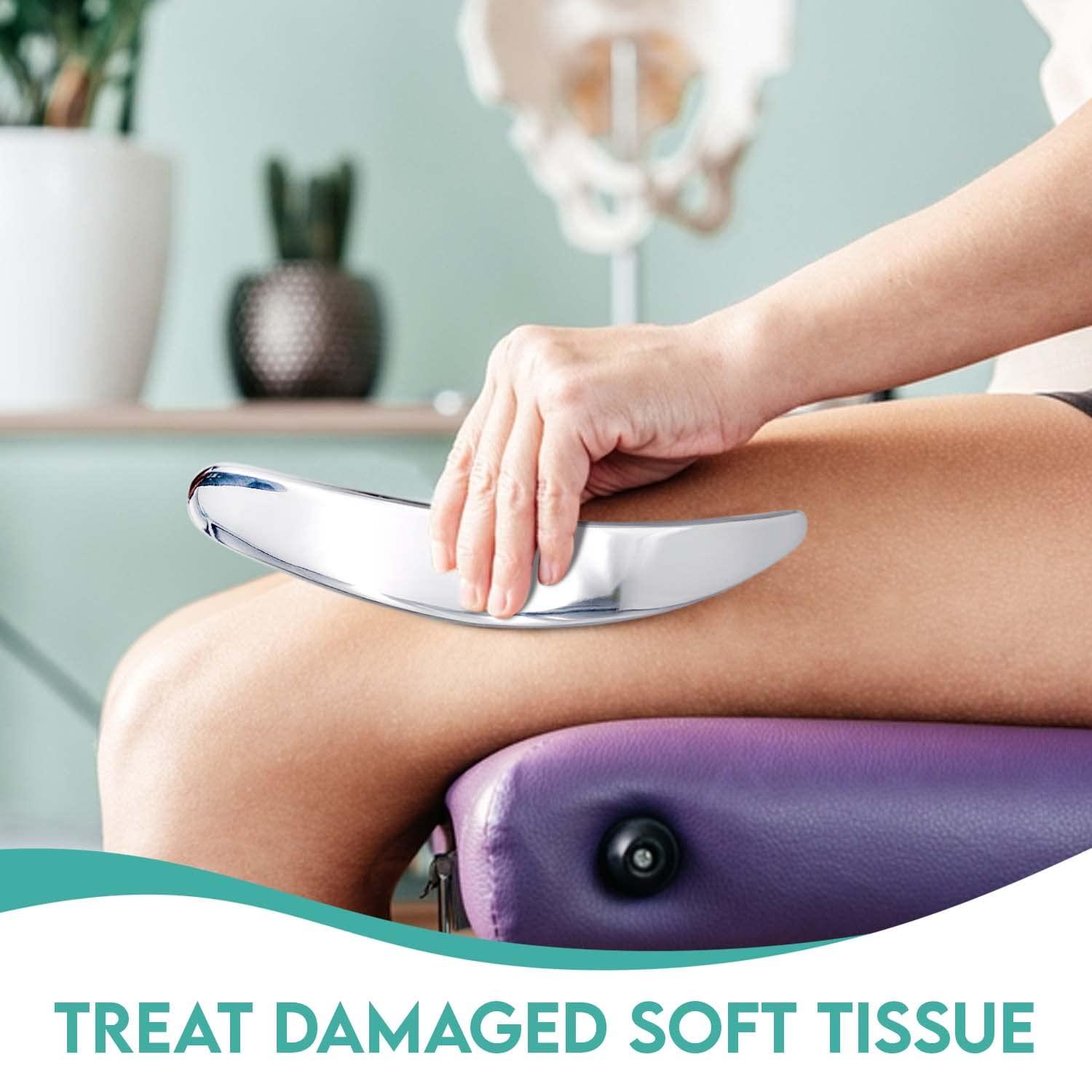 COZLOW COZLOW 2-in-1 Muscle Scraper Tool Set - Skin Scraping Massage Tools for IASTM Therapy - Deep Tissue Gua Sha for Soft Tissue Mobilization, Fascia & Myofascial Release - Stainless Steel Metal Blades